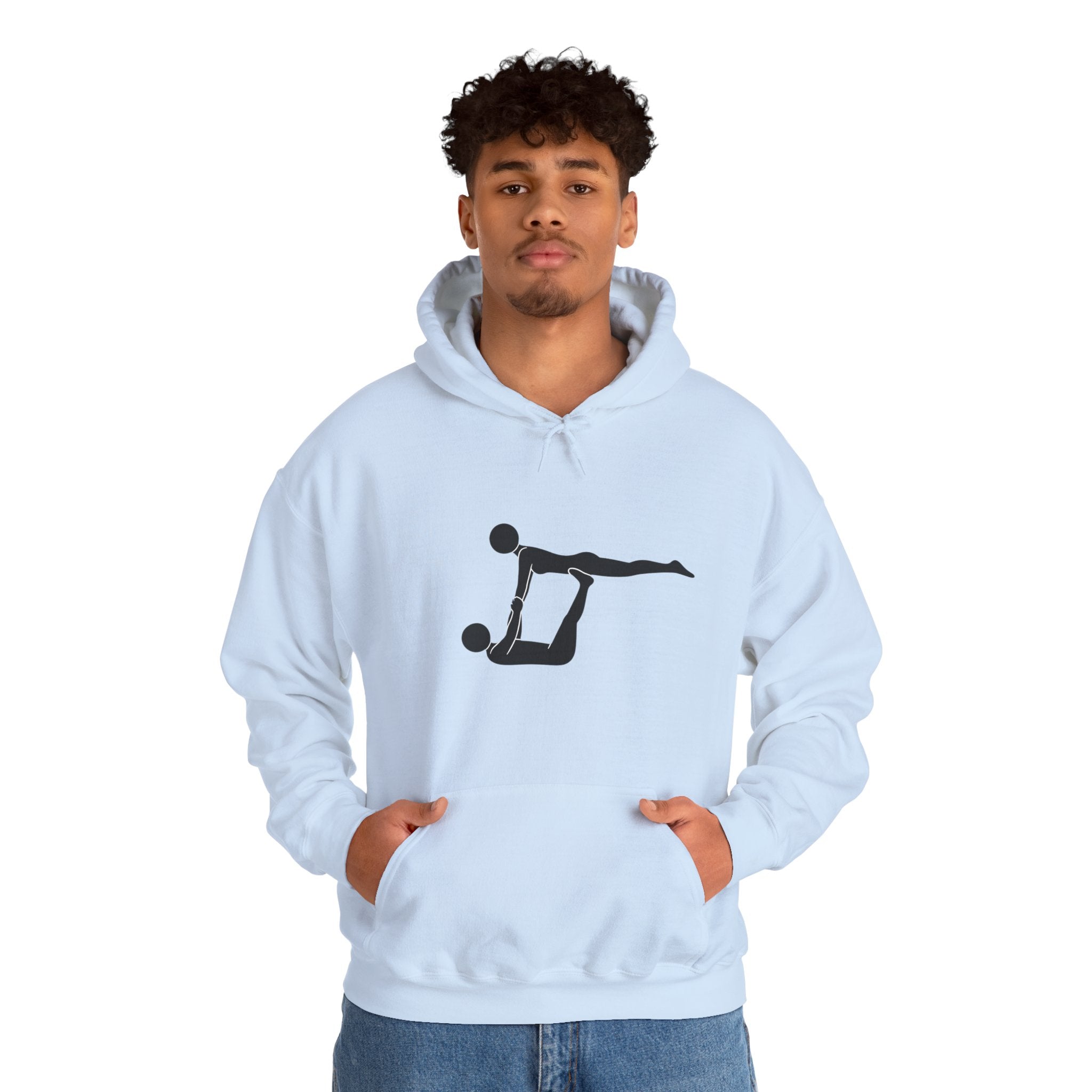 Acro Yoga Partner Pose Hoodie — Silhouette Couples Acrobatics Sweatshirt