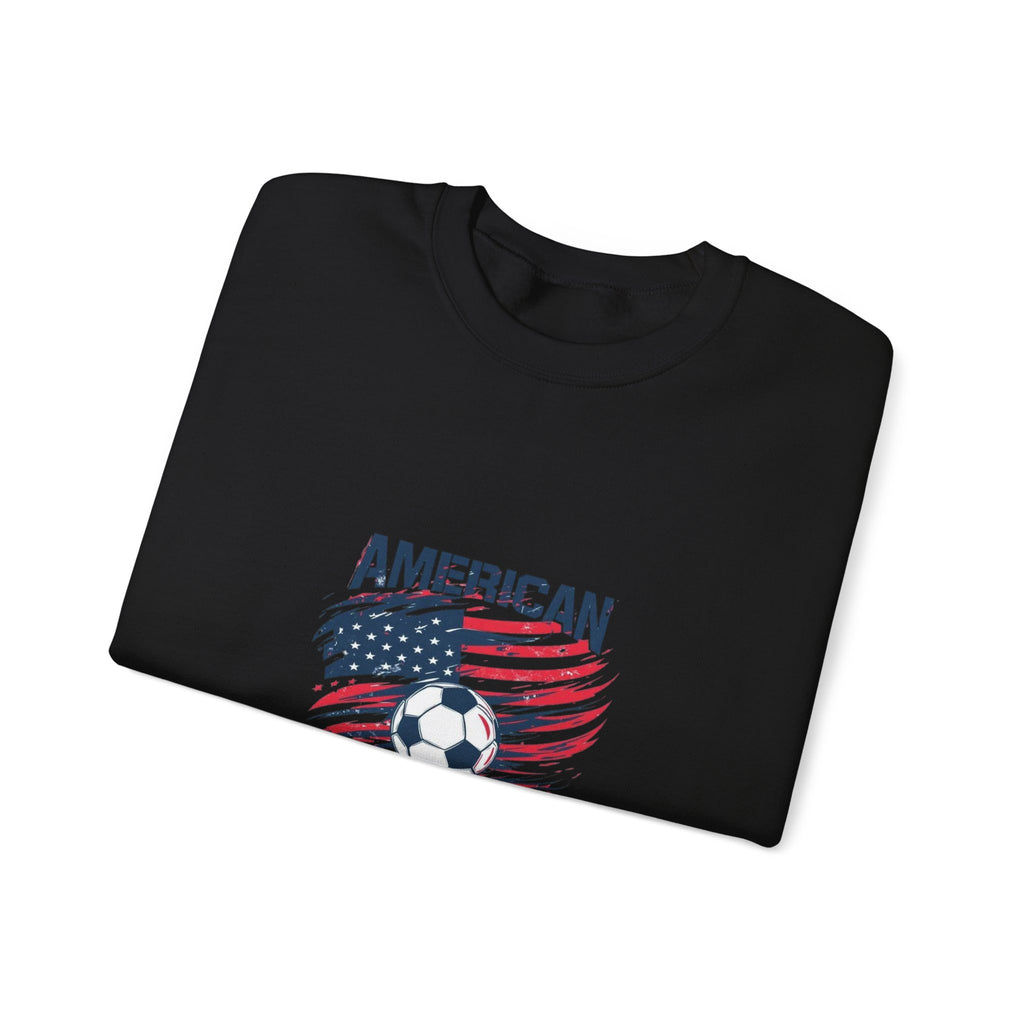 American Soccer Crewneck Sweatshirt — USA Flag & Soccer Ball Graphic