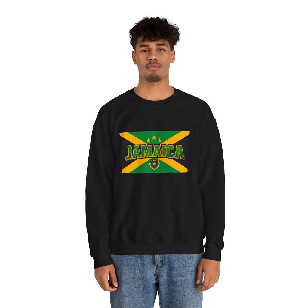 Jamaica Flag Crewneck Sweatshirt — Retro Jamaica Graphic Pullover
