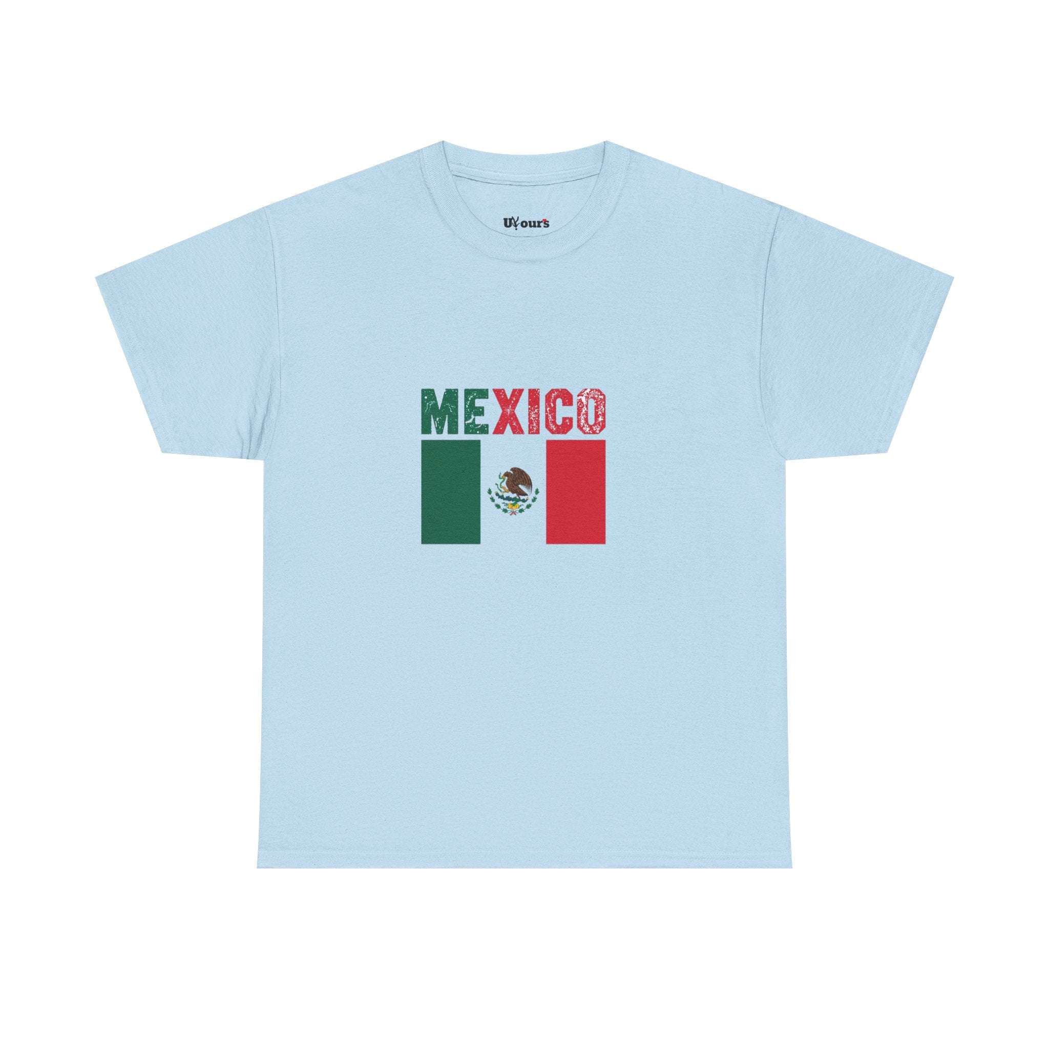 Mexico Flag T‑Shirt – Distressed Mexico Text with Mexican Flag Graphic