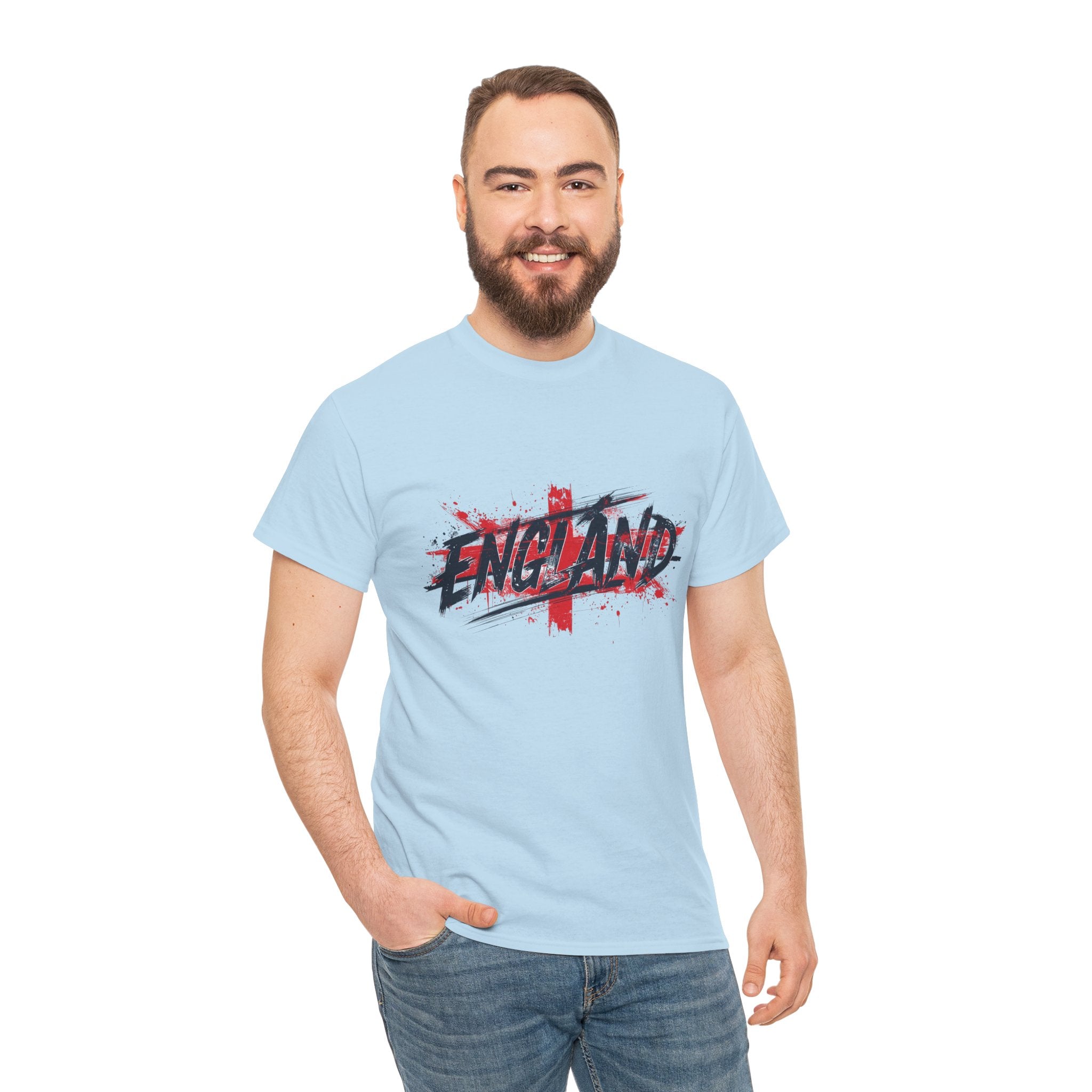 England Graphic T-Shirt — Grunge St. George Cross Football Fan Tee
