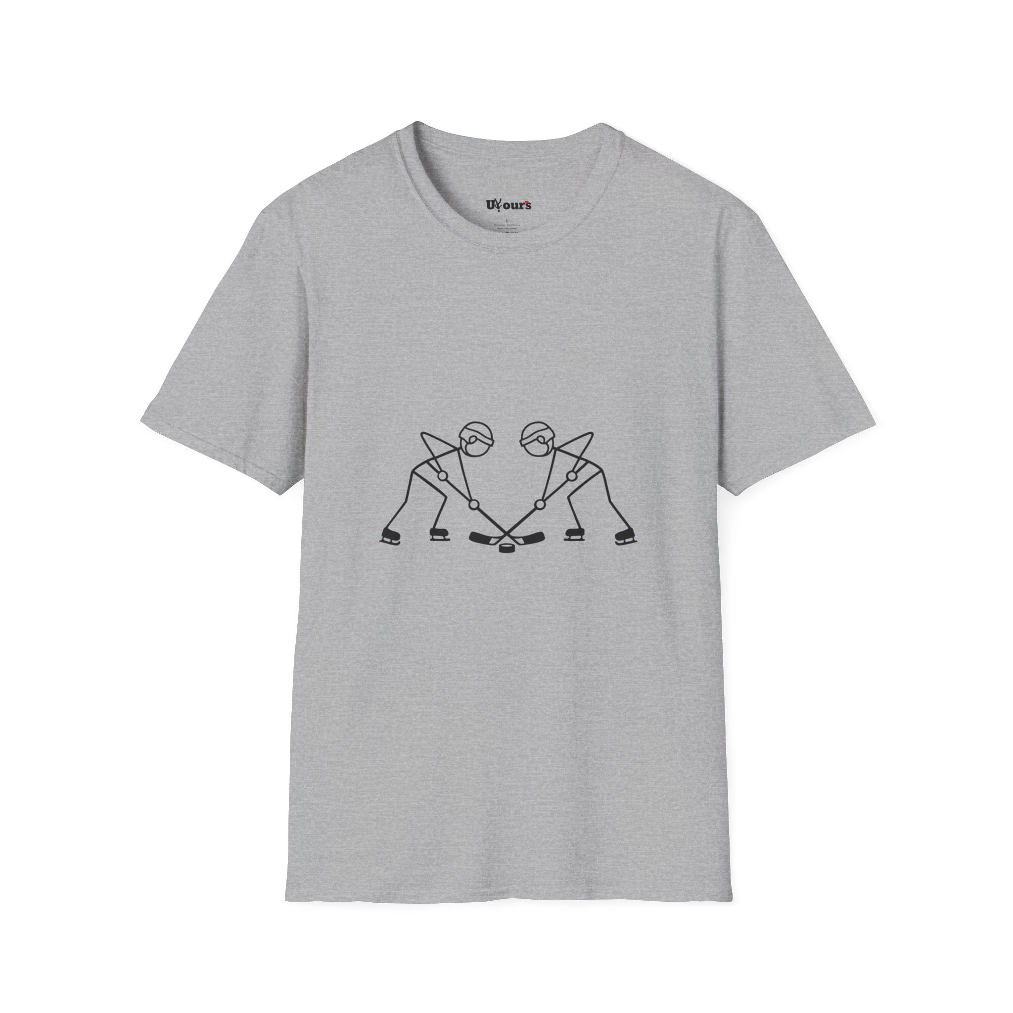 Stick Figure Hockey Faceoff T-Shirt | Minimal Sports Graphic