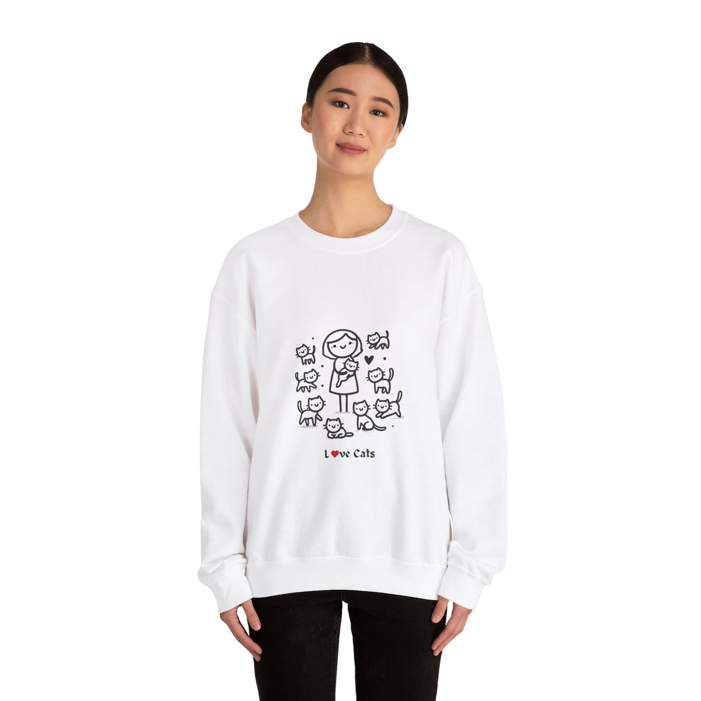 Unisex Heavy Blend™ Crewneck Sweatshirt Cat Theme