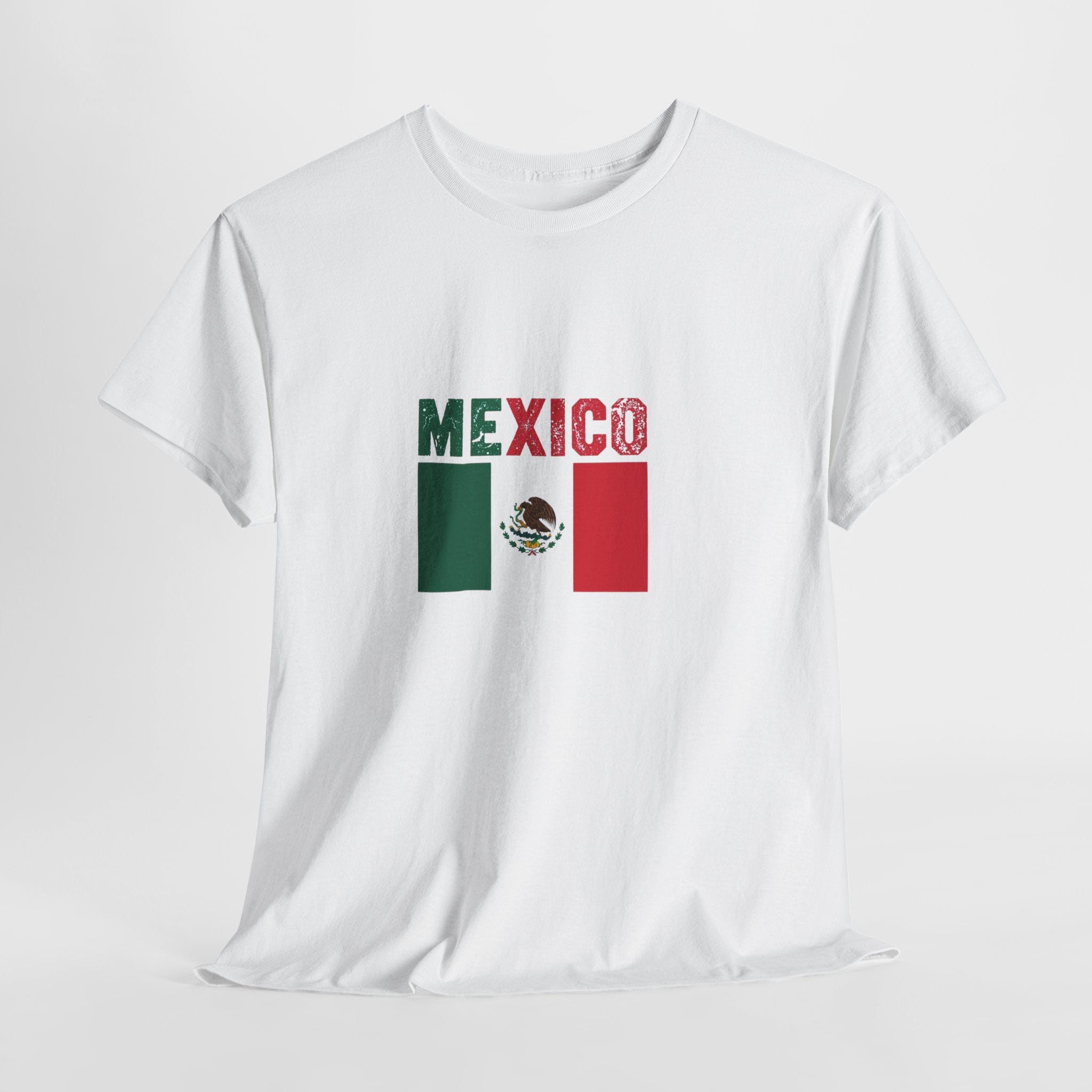 Mexico Flag T‑Shirt – Distressed Mexico Text with Mexican Flag Graphic