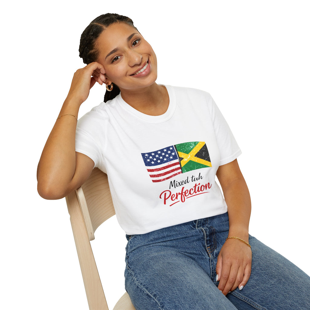 Jamaican American Flag T-Shirt - "Mixed Tuh Perfection" Heritage Tee