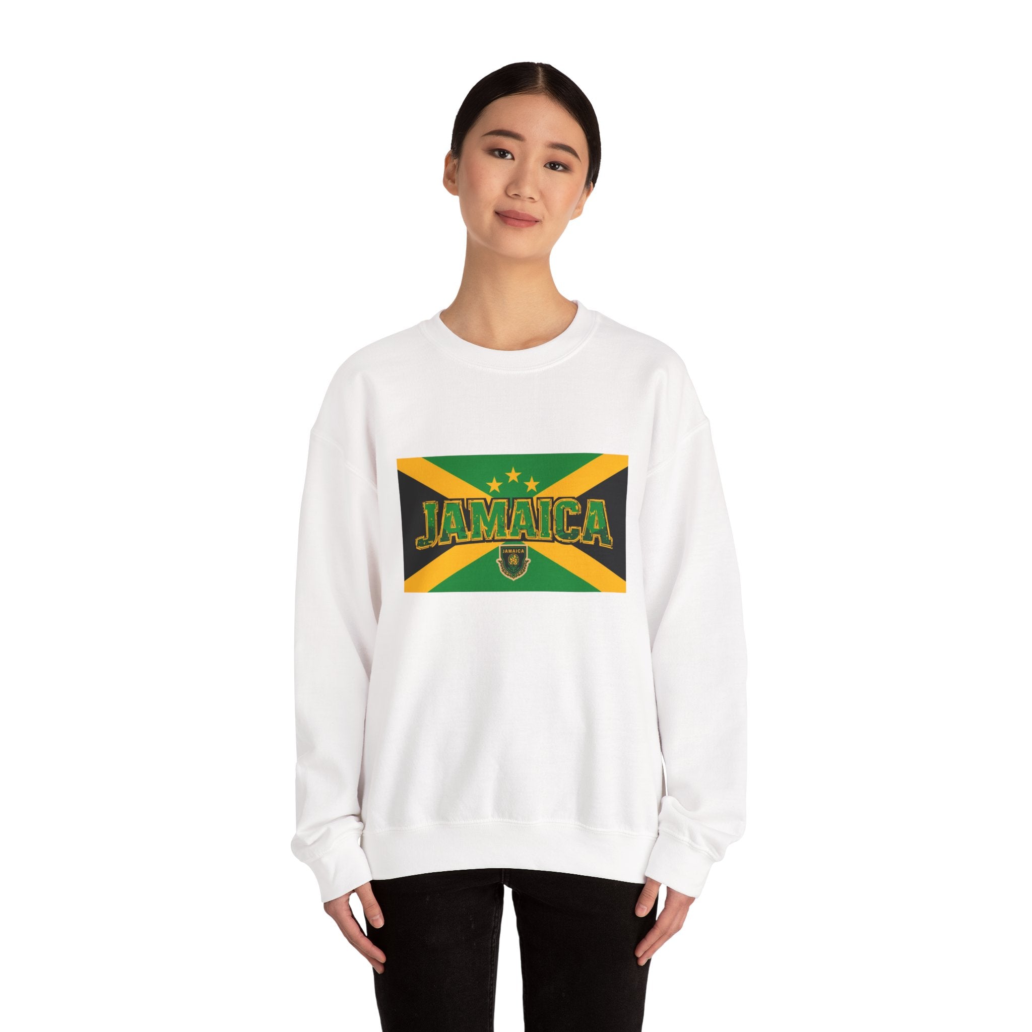 Jamaica Flag Crewneck Sweatshirt — Retro Jamaica Graphic Pullover
