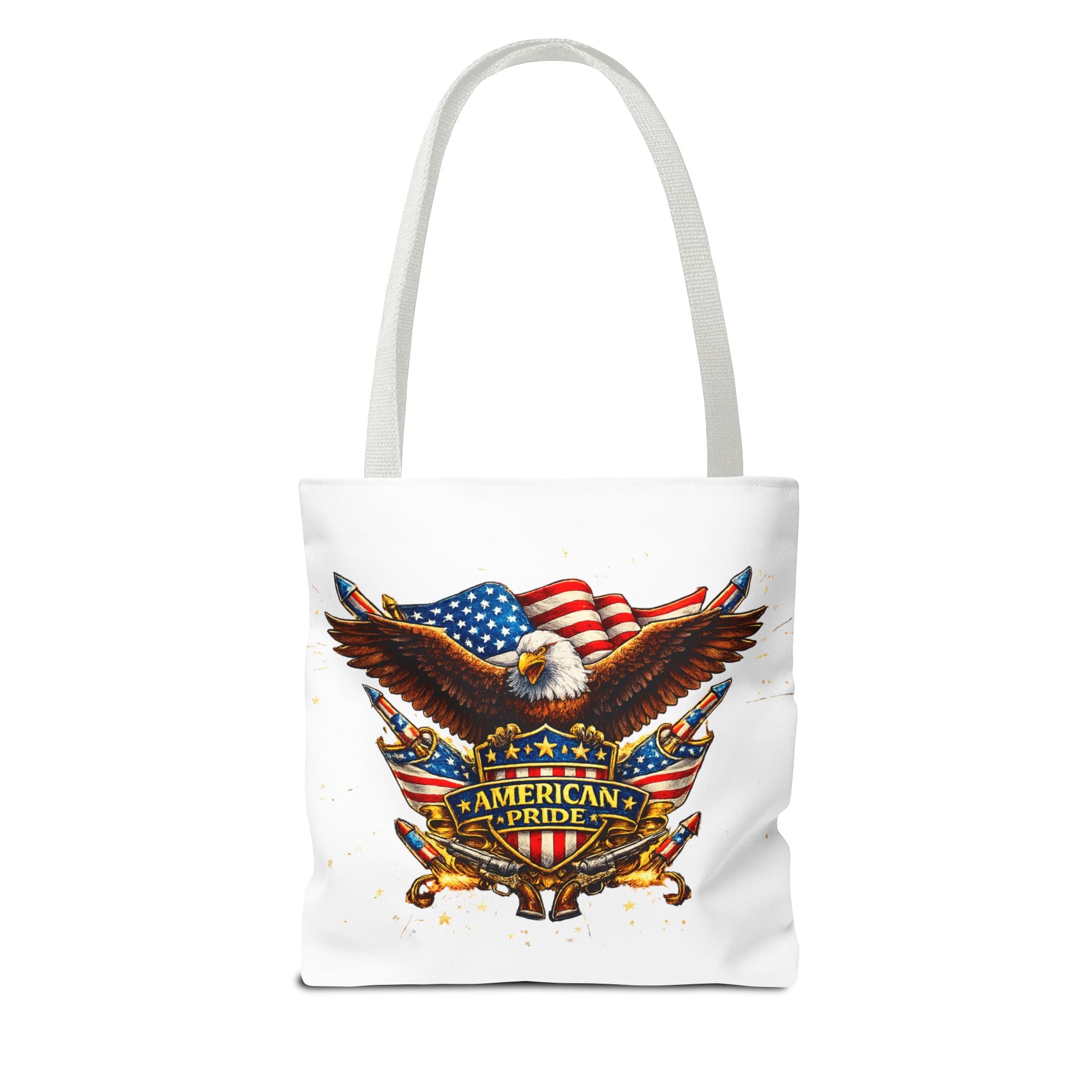 Patriotic USA Tote Bag — American Pride Eagle & Flag All-Over Print