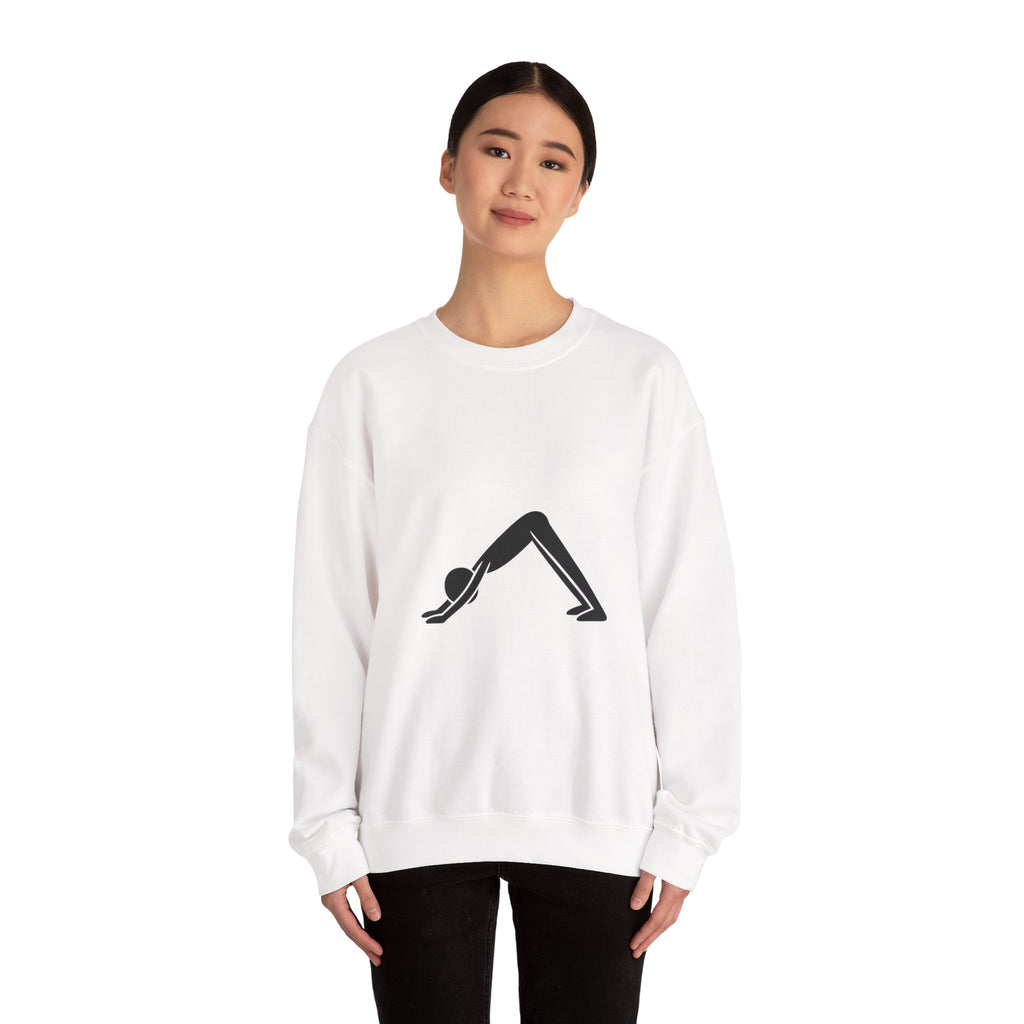 Yoga Downward Dog Crewneck Sweatshirt — Minimal Yoga Pose Pullover