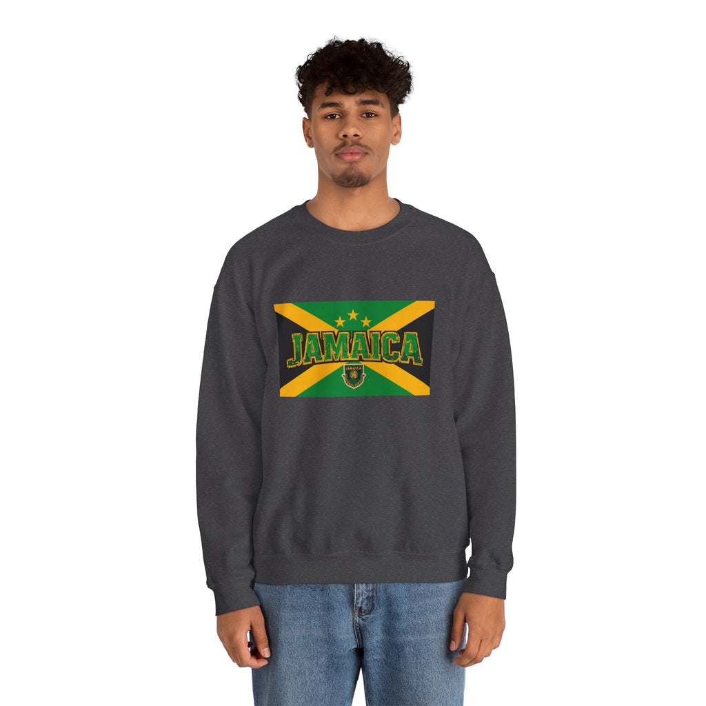 Jamaica Flag Crewneck Sweatshirt — Retro Jamaica Graphic Pullover