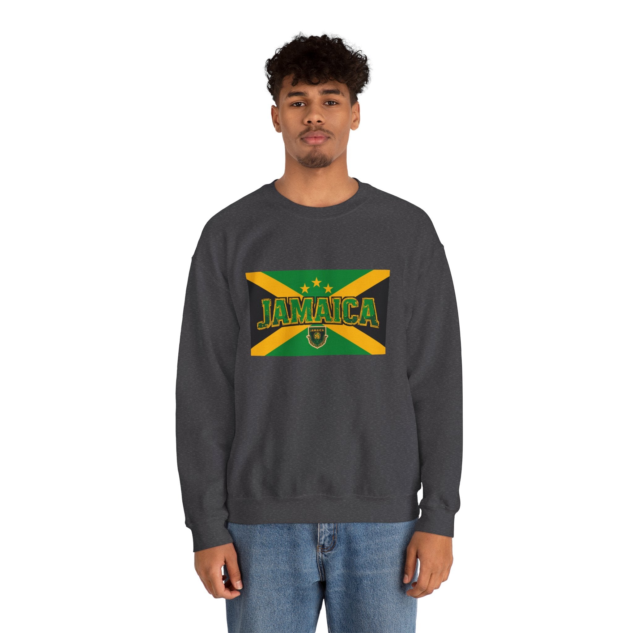 Jamaica Flag Crewneck Sweatshirt — Retro Jamaica Graphic Pullover