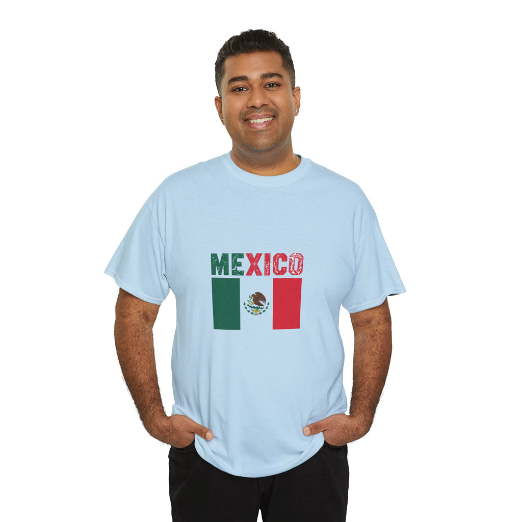 Mexico Flag T‑Shirt – Distressed Mexico Text with Mexican Flag Graphic