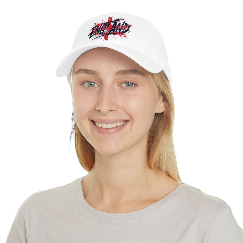 England Flag Baseball Cap – Grunge 'England' Logo Low Profile Hat, Patriotic Soccer Fan Gift
