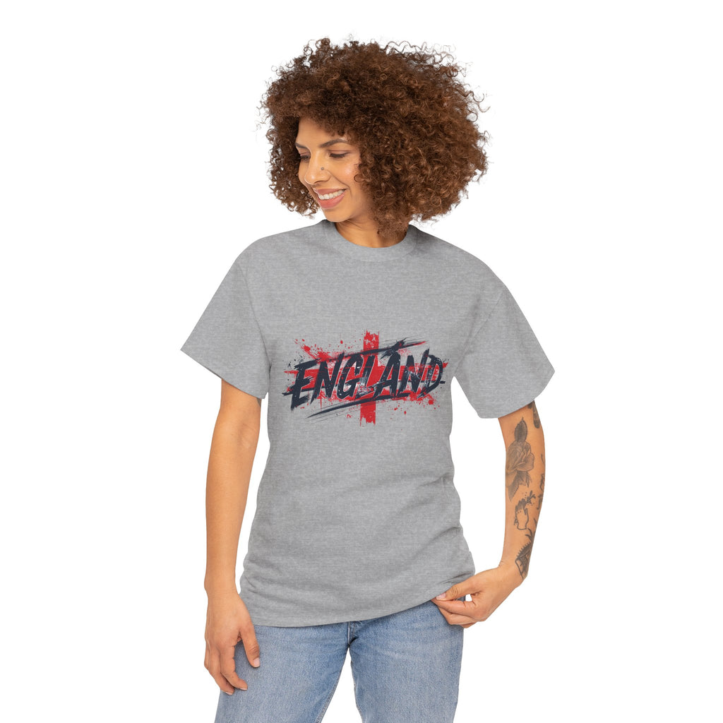 England Graphic T-Shirt — Grunge St. George Cross Football Fan Tee