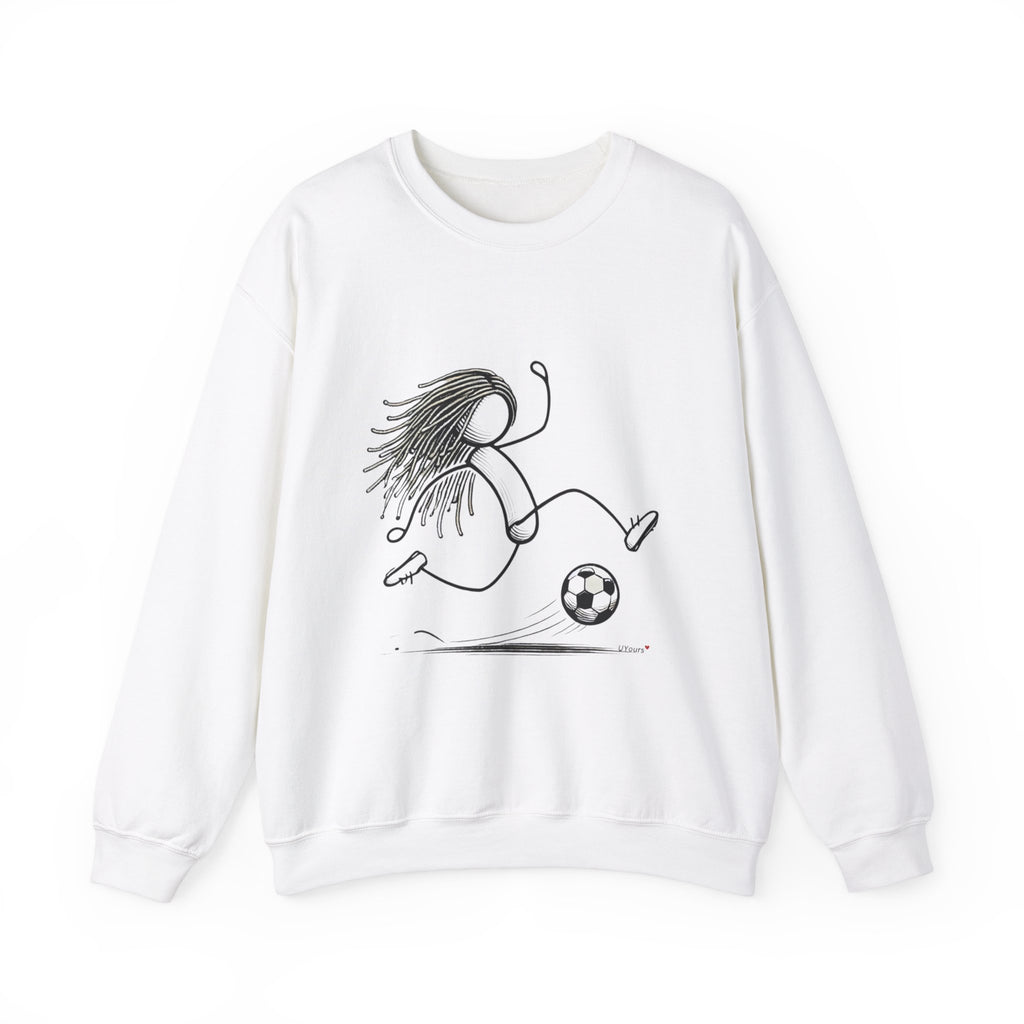 Dreadlock Soccer Sweatshirt Stick Figure Gift