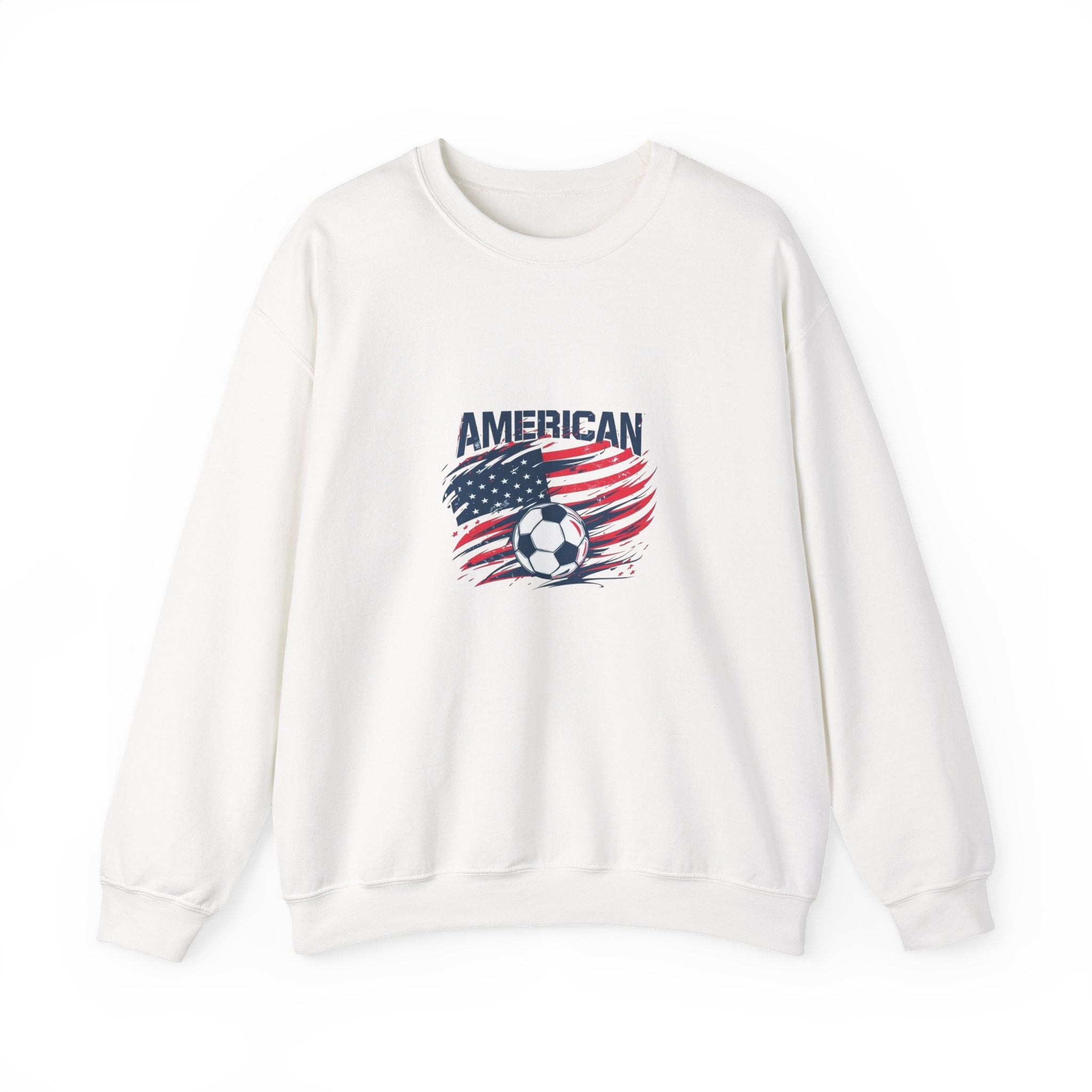 American Soccer Crewneck Sweatshirt — USA Flag & Soccer Ball Graphic