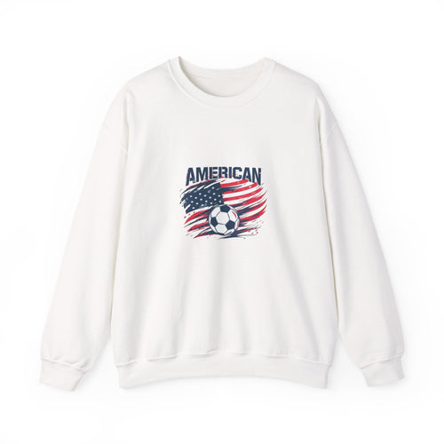 American Soccer Crewneck Sweatshirt — USA Flag & Soccer Ball Graphic