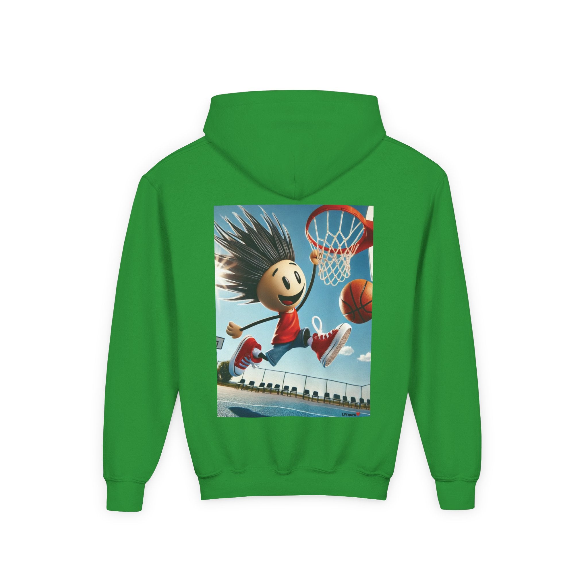 Hoops Champion: Stick Figure Dunk Edition Youth Hoodie Basketball