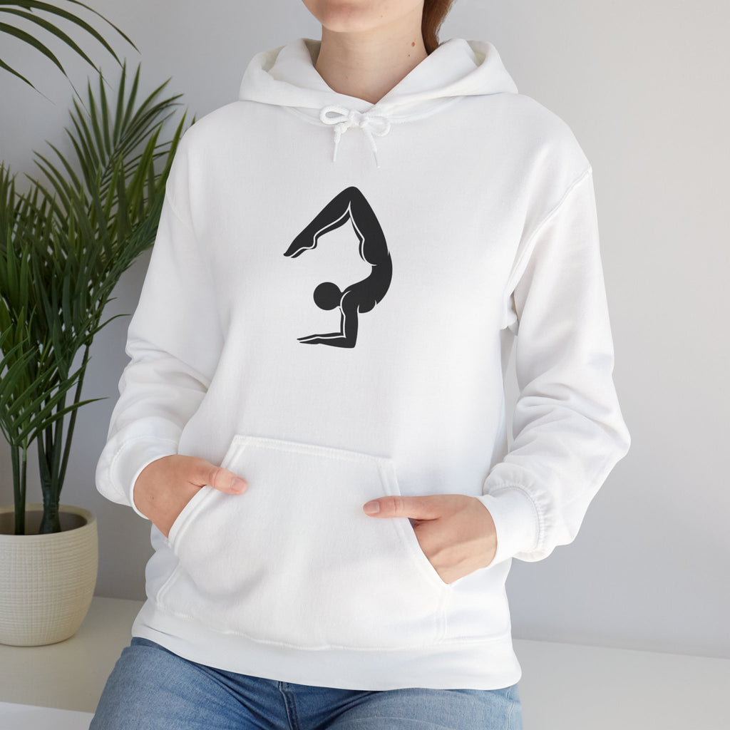 Yoga Pose Hoodie — Minimal Handstand Silhouette Sweatshirt