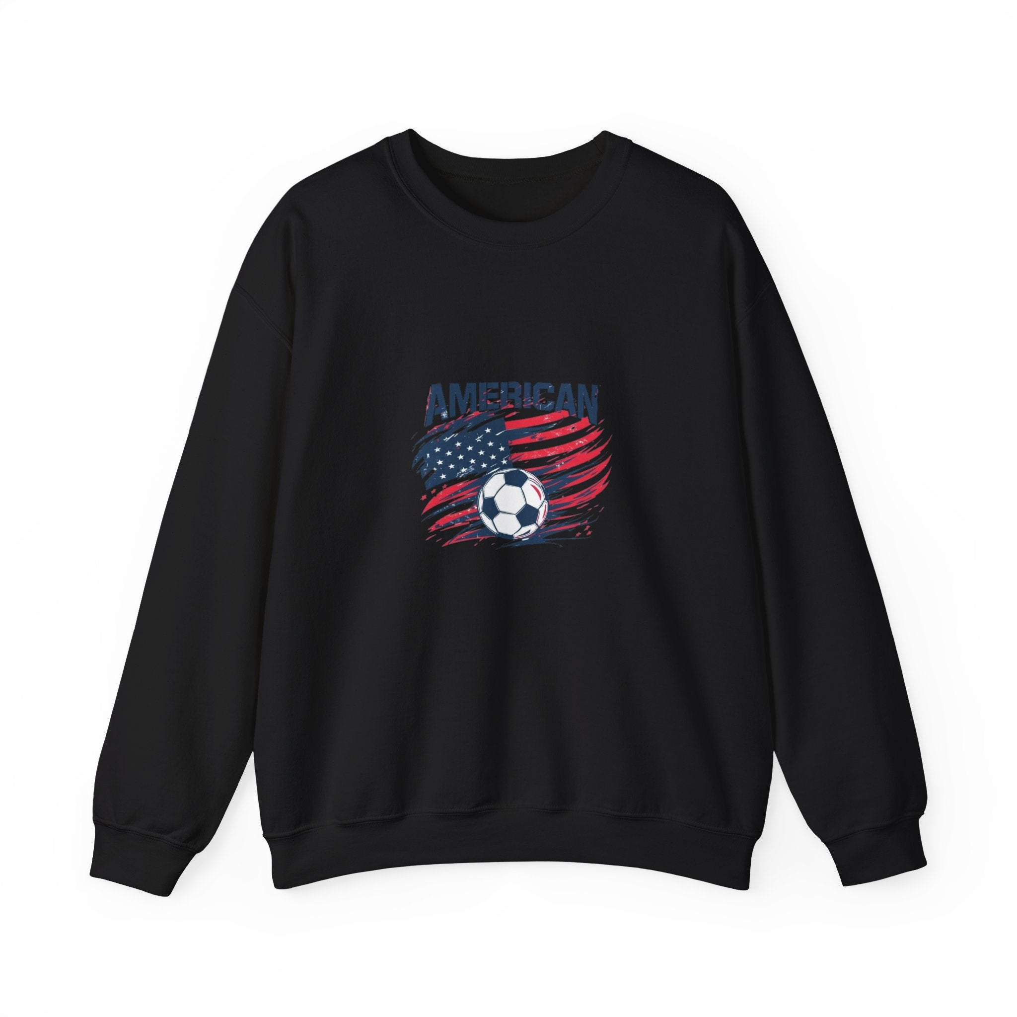 American Soccer Crewneck Sweatshirt — USA Flag & Soccer Ball Graphic