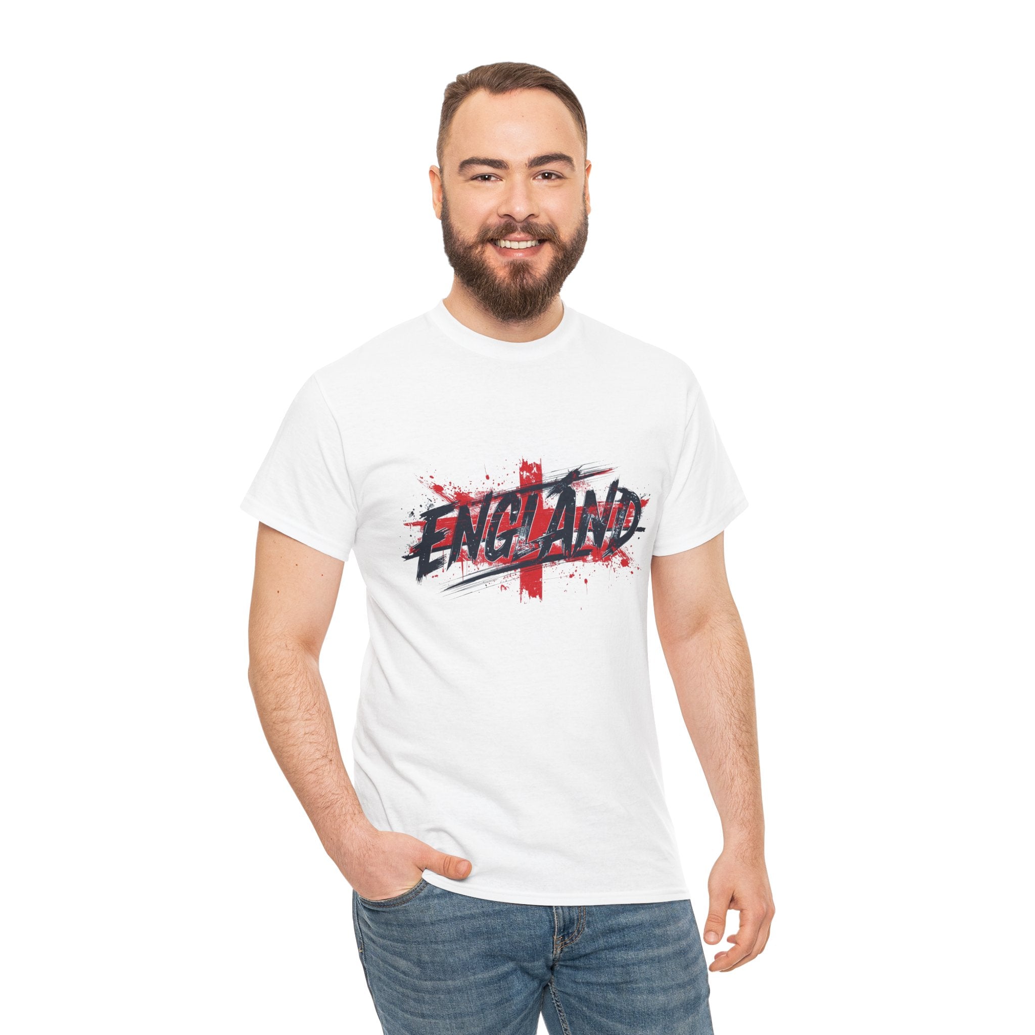 England Graphic T-Shirt — Grunge St. George Cross Football Fan Tee
