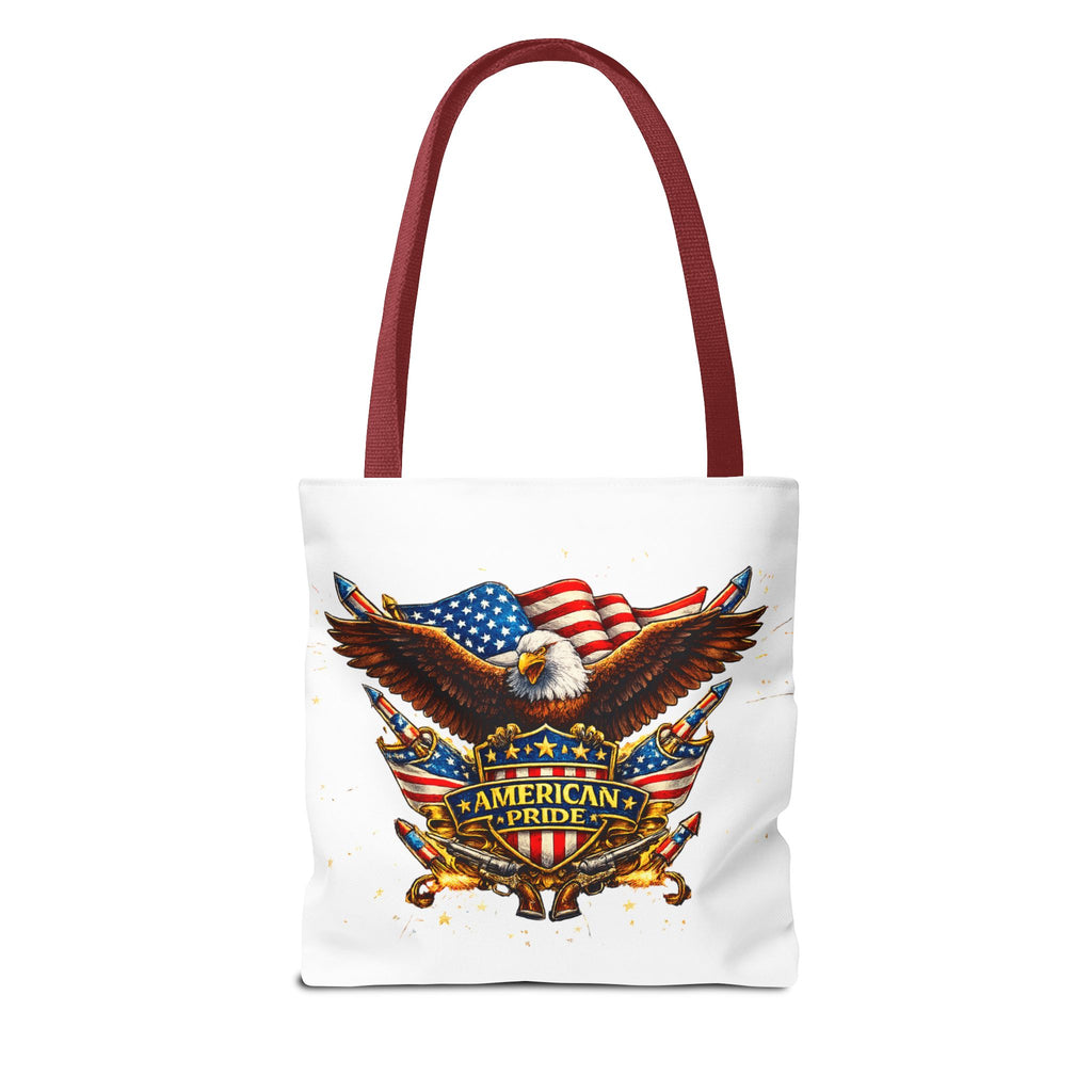 Patriotic USA Tote Bag — American Pride Eagle & Flag All-Over Print
