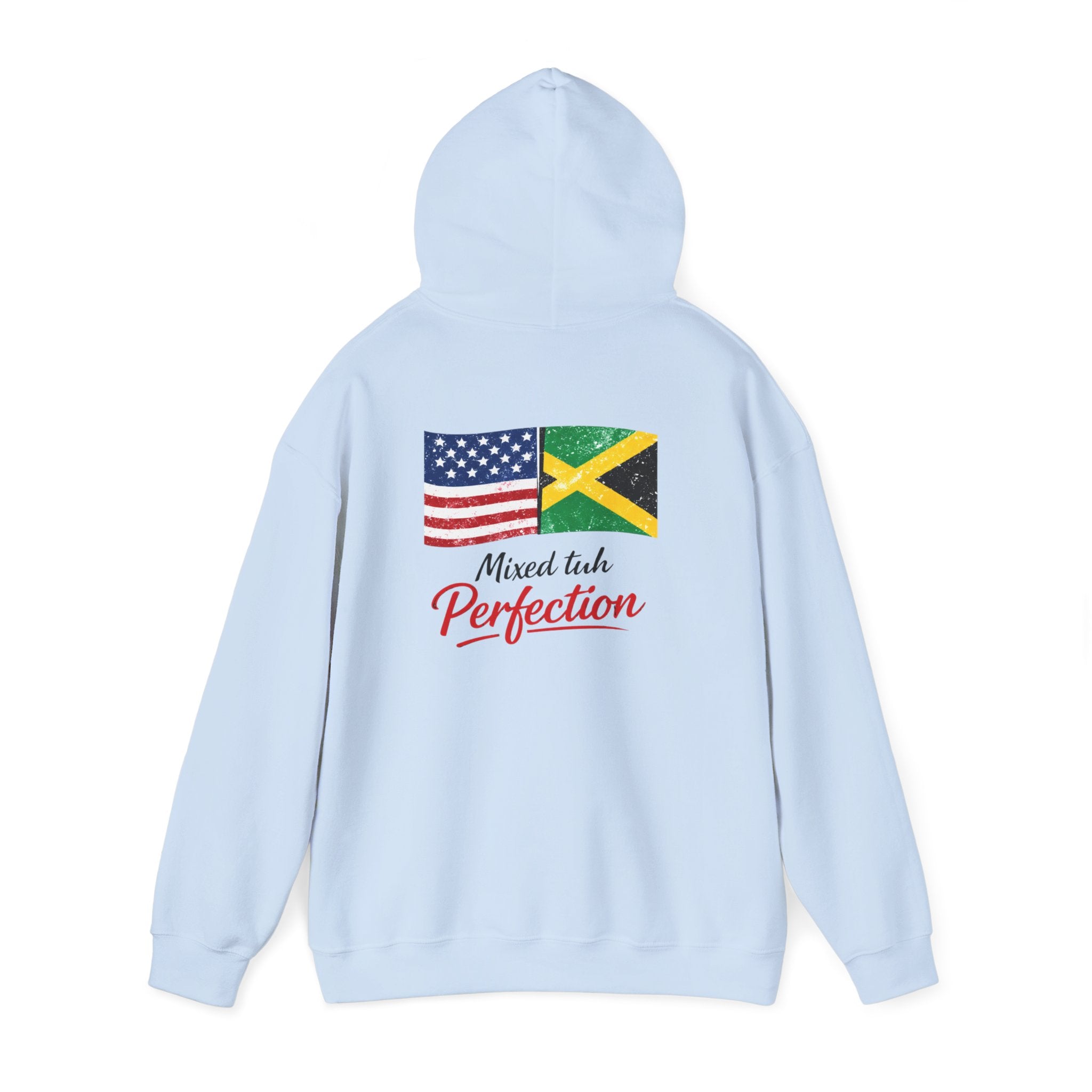Jamaican American Flags Hoodie — "Mixed tuh Perfection" Pride Pullover