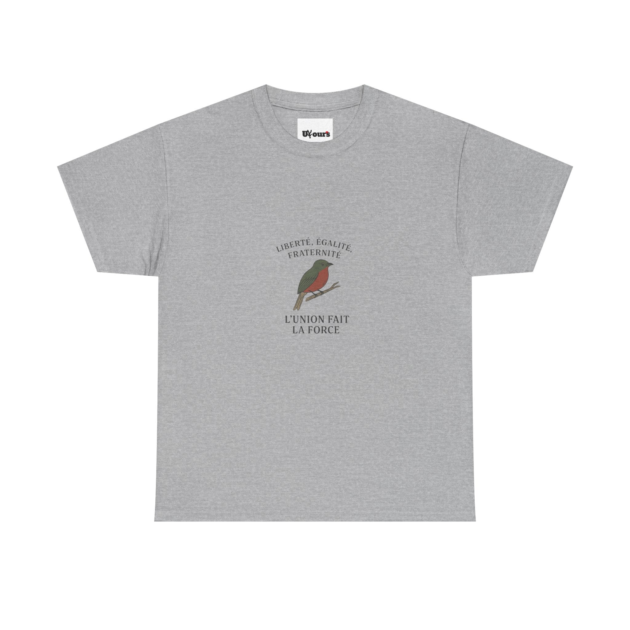Robin Illustration Tee | French Text 'L'union Fait La Force'