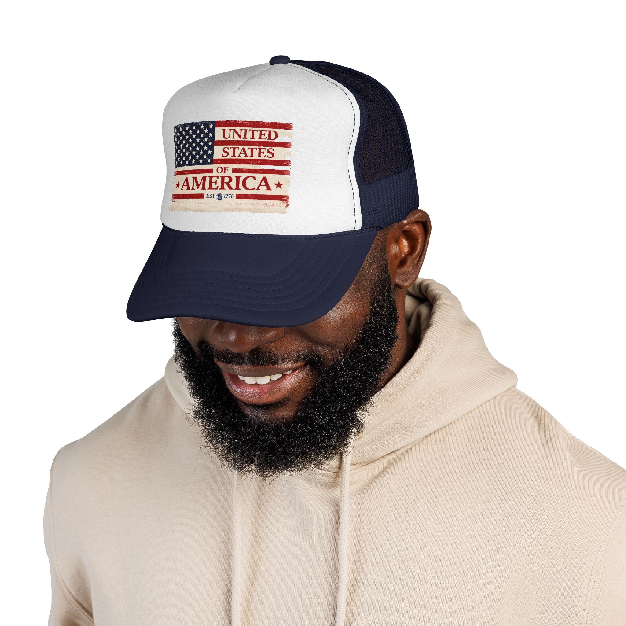 United States of America Flag Trucker Cap | Vintage American Flag Mesh Hat