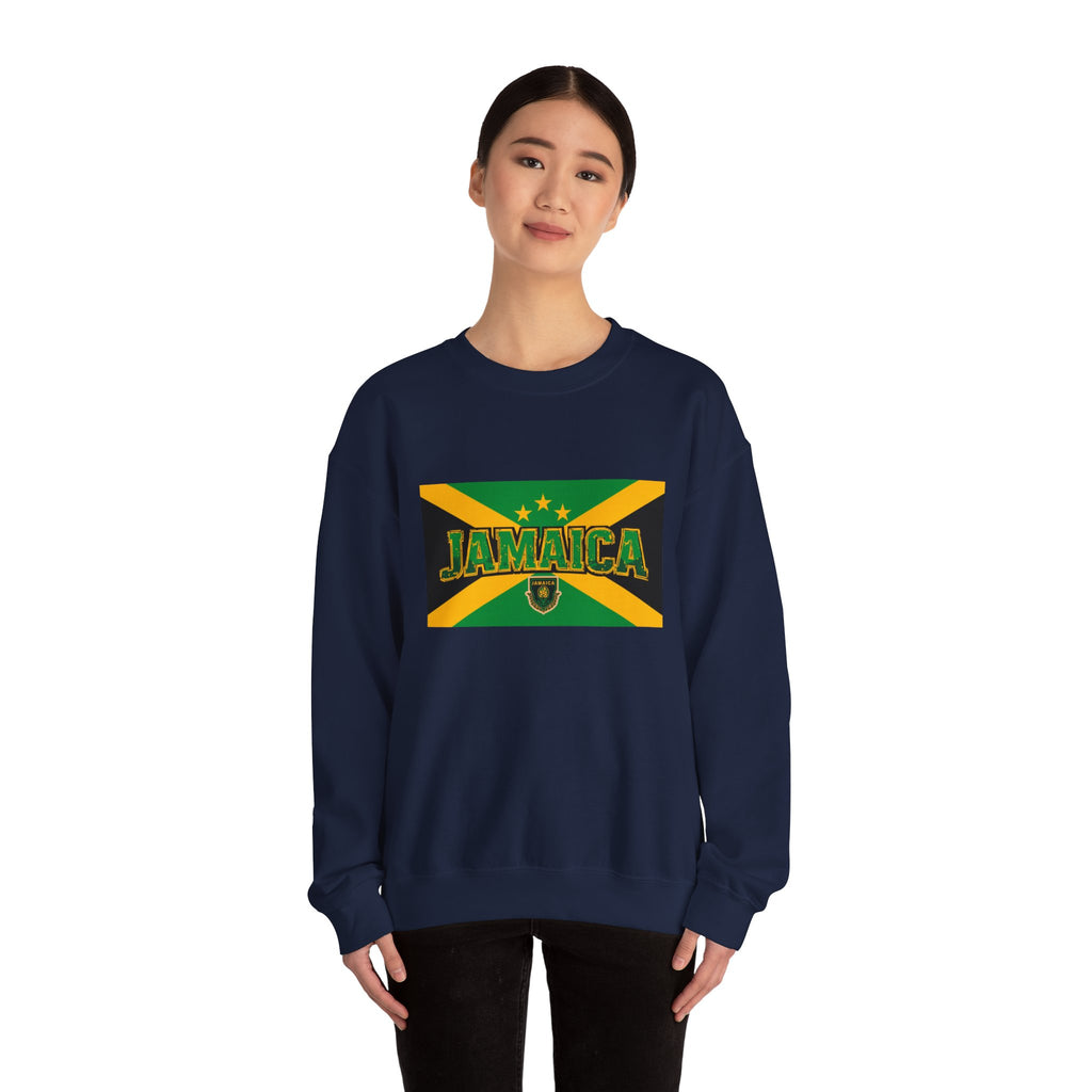 Jamaica Flag Crewneck Sweatshirt — Retro Jamaica Graphic Pullover
