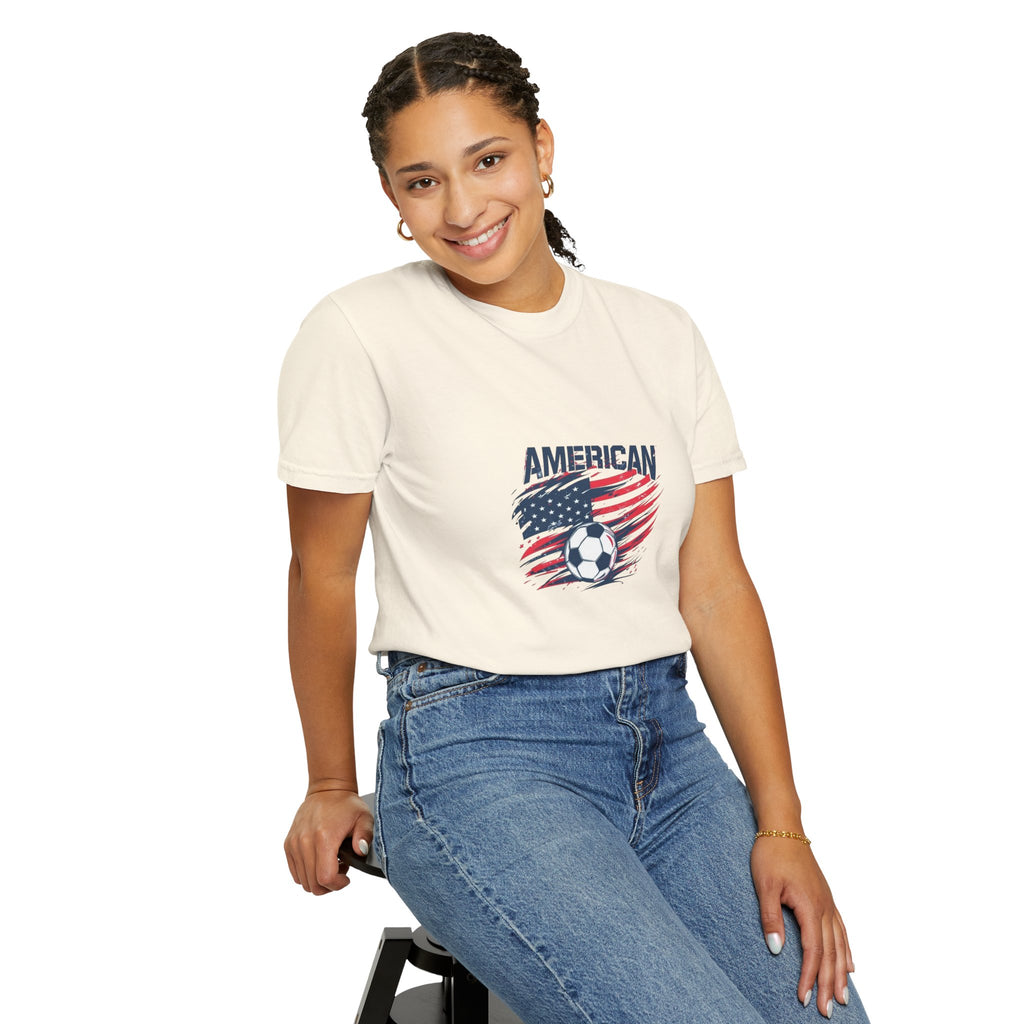 Soccer USA T-Shirt – "American" Flag & Soccer Ball Graphic