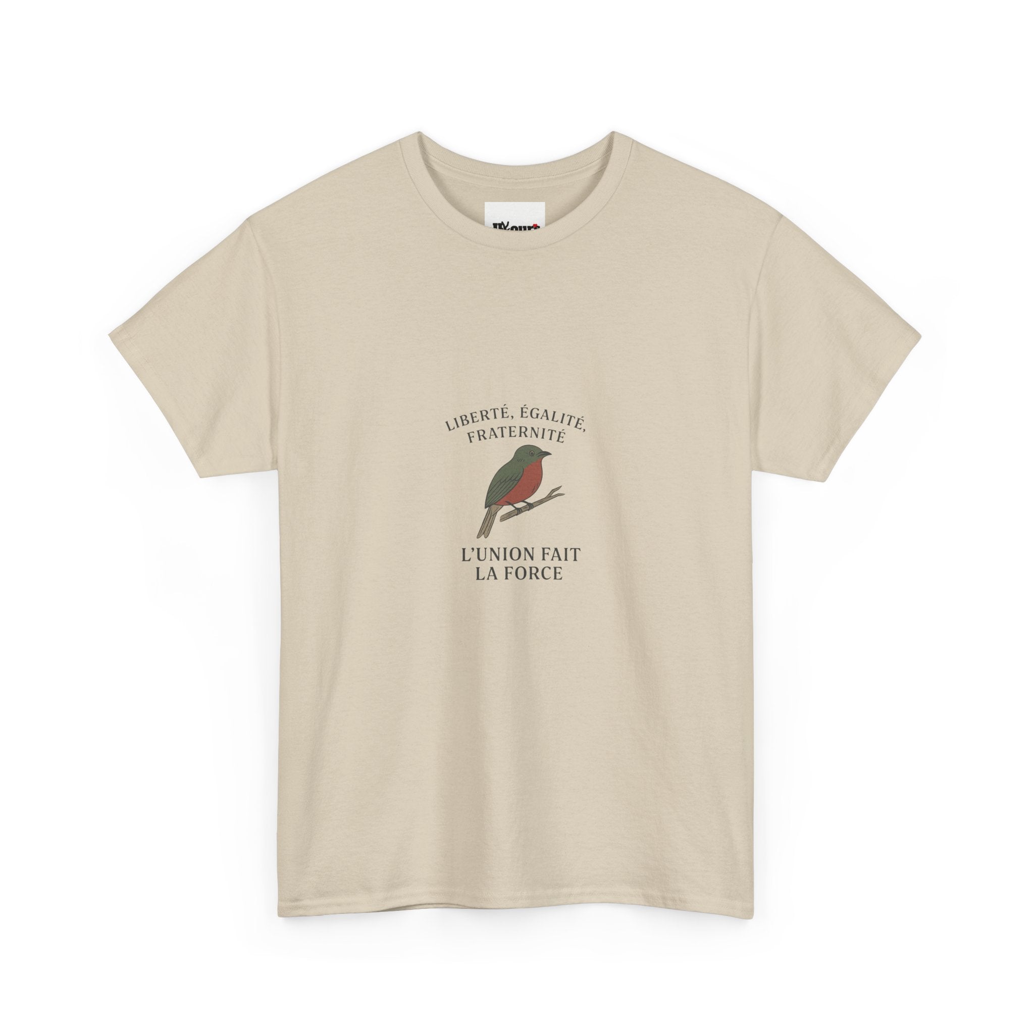Robin Illustration Tee | French Text 'L'union Fait La Force'