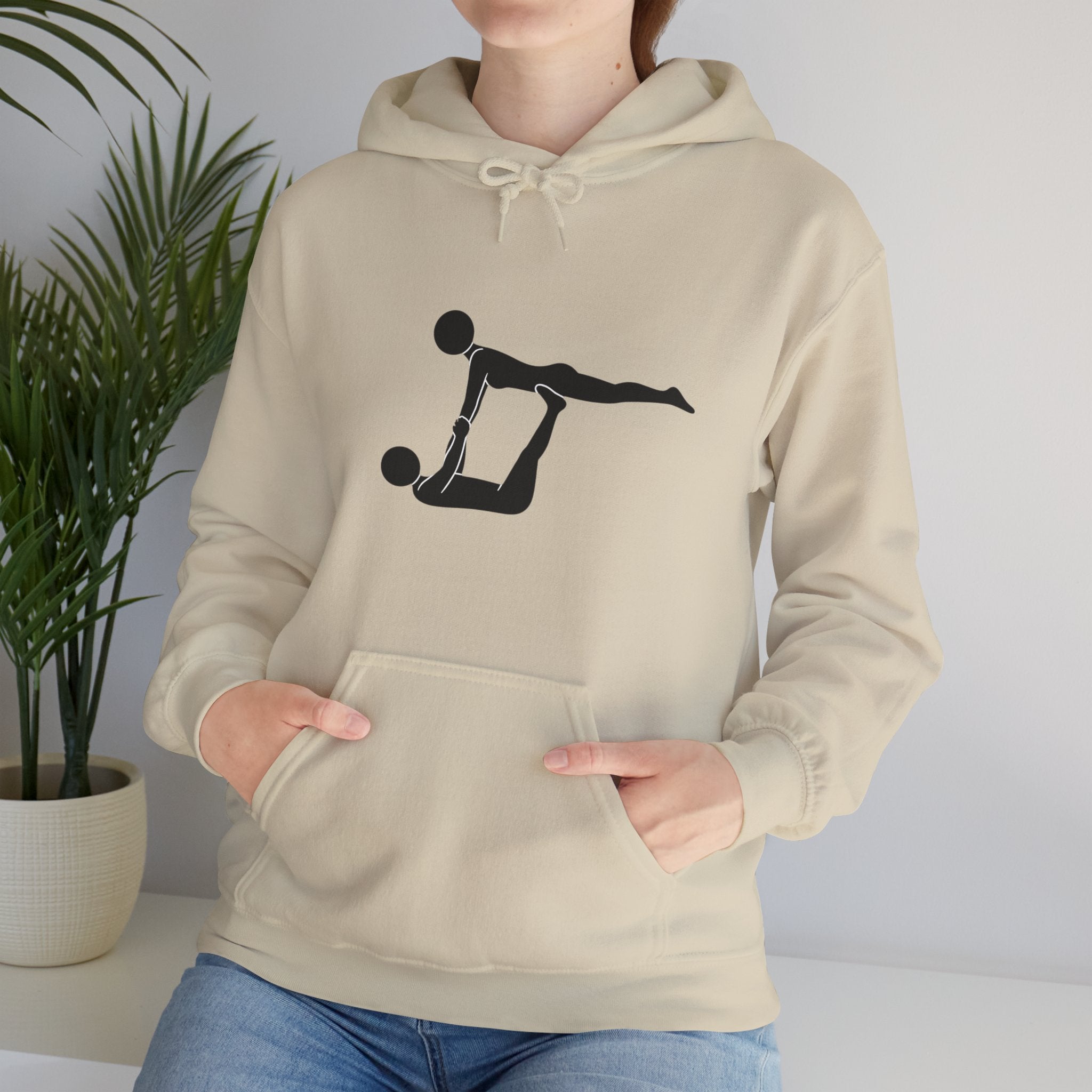 Acro Yoga Partner Pose Hoodie — Silhouette Couples Acrobatics Sweatshirt