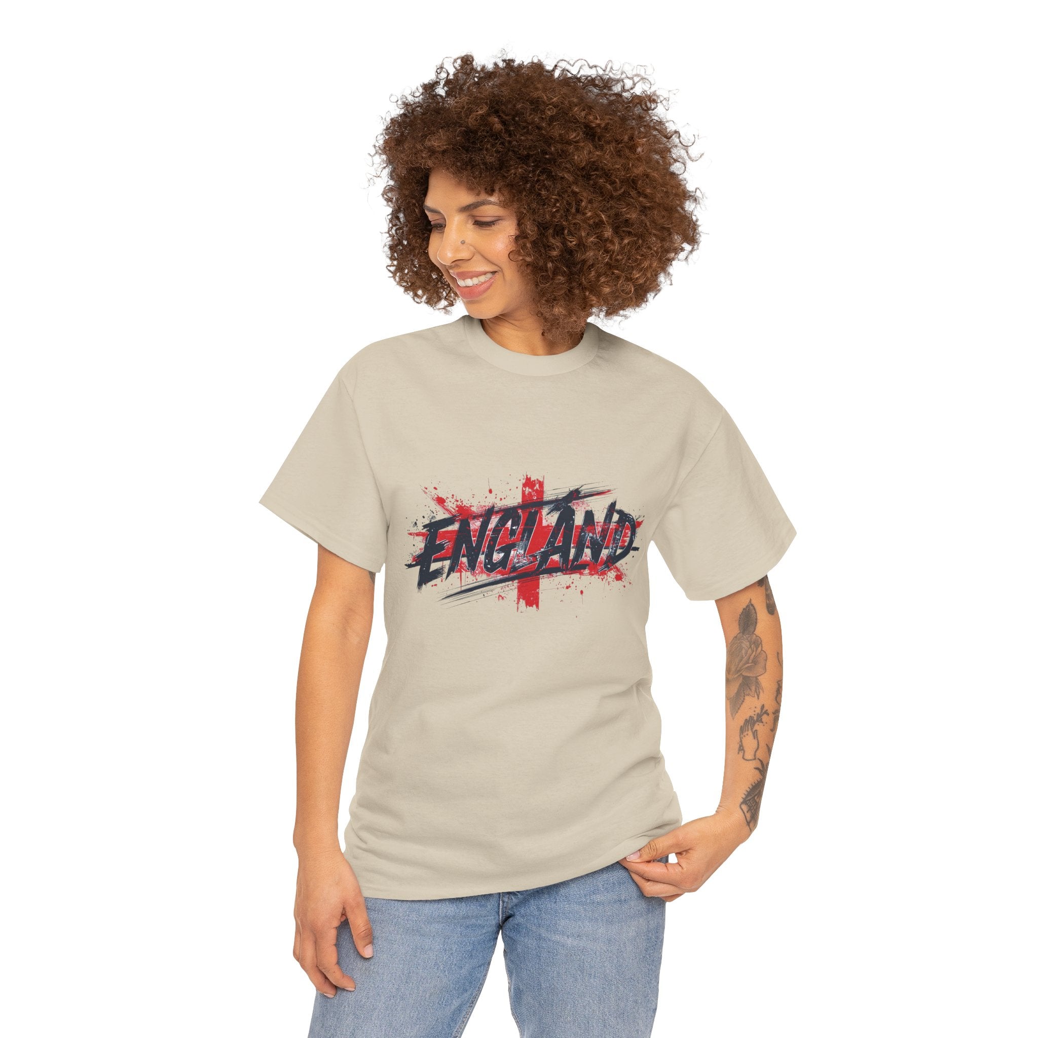 England Graphic T-Shirt — Grunge St. George Cross Football Fan Tee