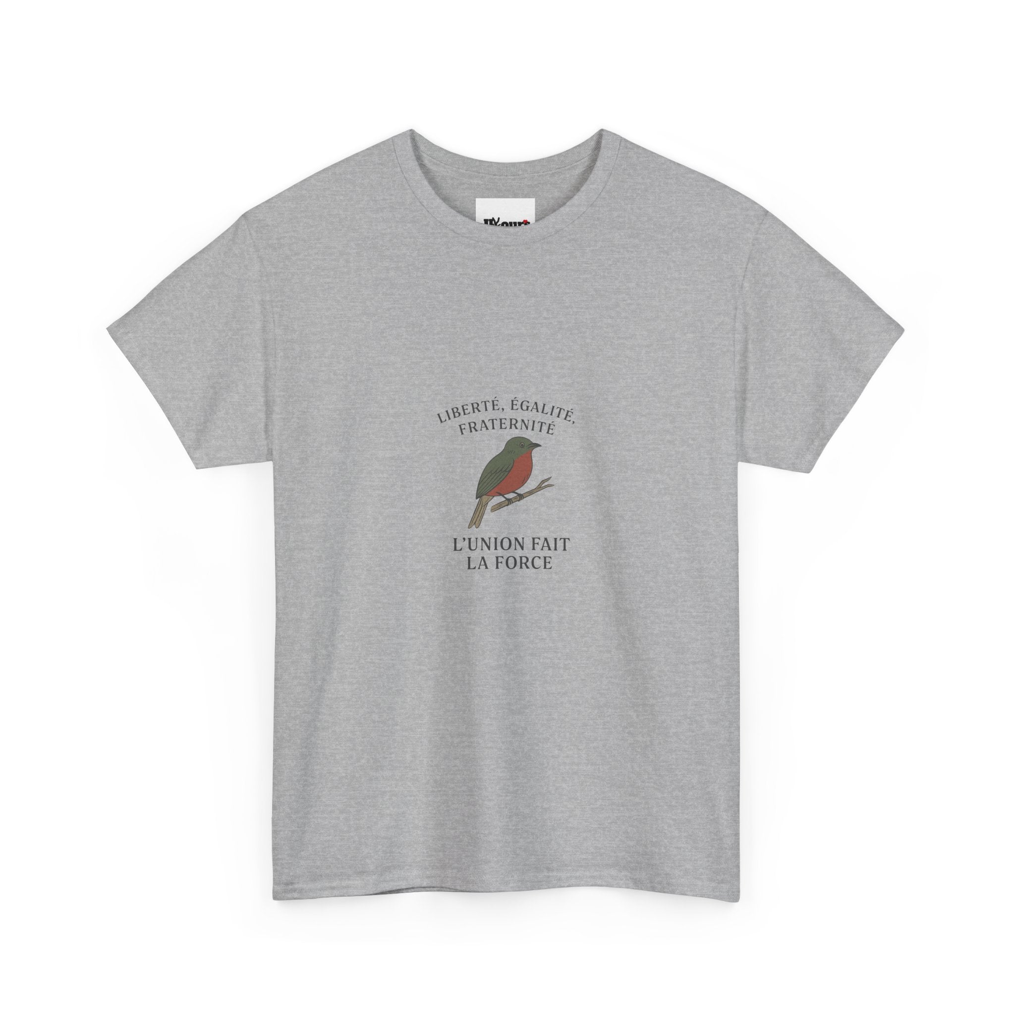 Robin Illustration Tee | French Text 'L'union Fait La Force'