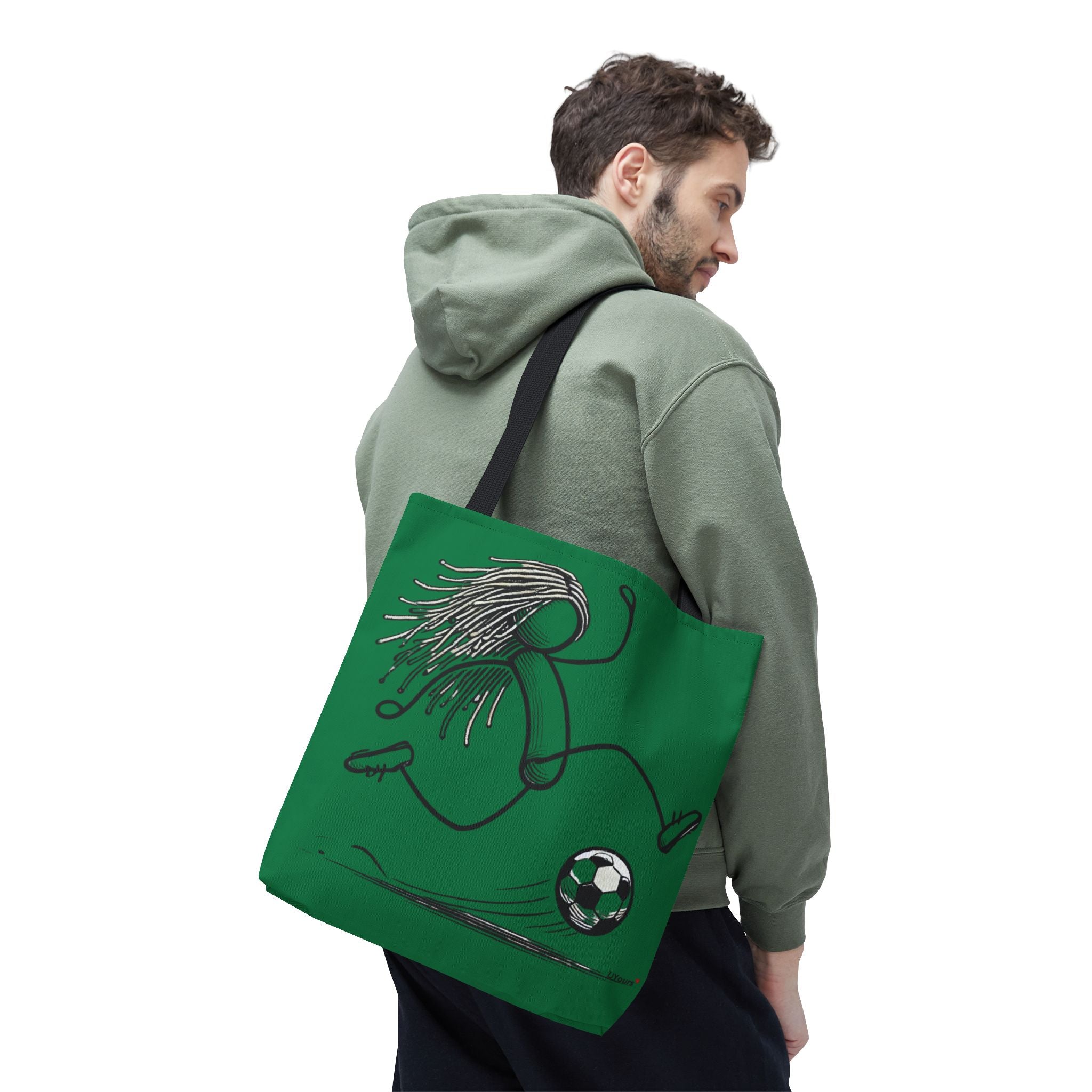 Soccer Girl Tote Bag – Green All-Over Print Sports Tote