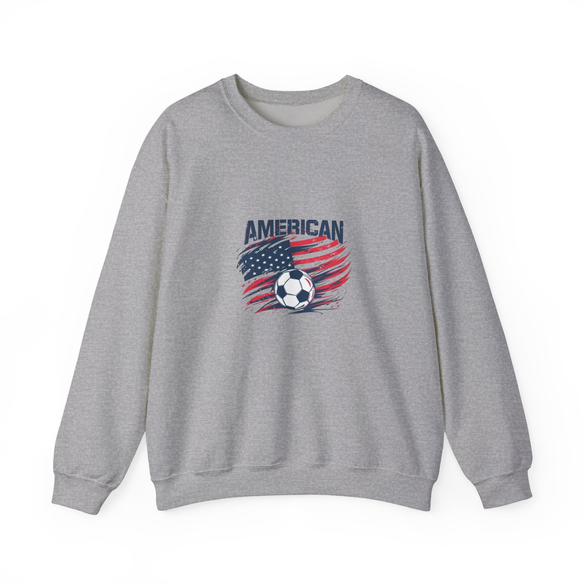 American Soccer Crewneck Sweatshirt — USA Flag & Soccer Ball Graphic
