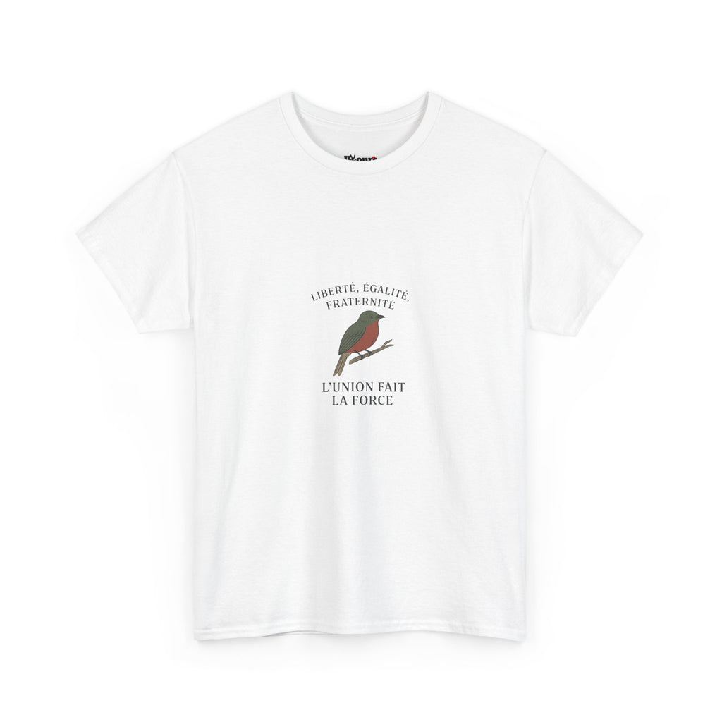 Robin Illustration Tee | French Text 'L'union Fait La Force'