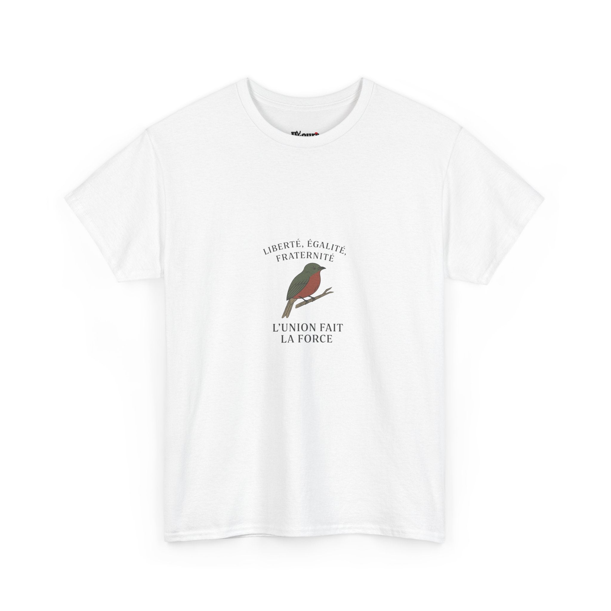 Robin Illustration Tee | French Text 'L'union Fait La Force'