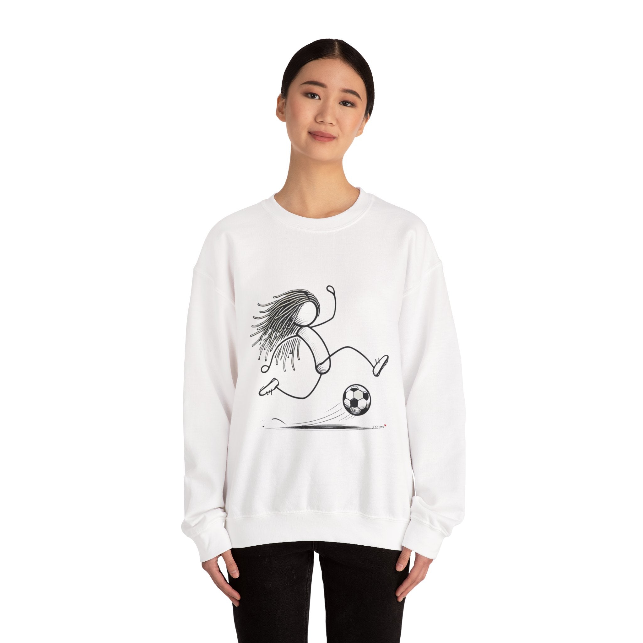 Dreadlock Soccer Unisex Heavy Blend™ Crewneck Sweatshirt Stick Figure Gift Soccer Football Fun