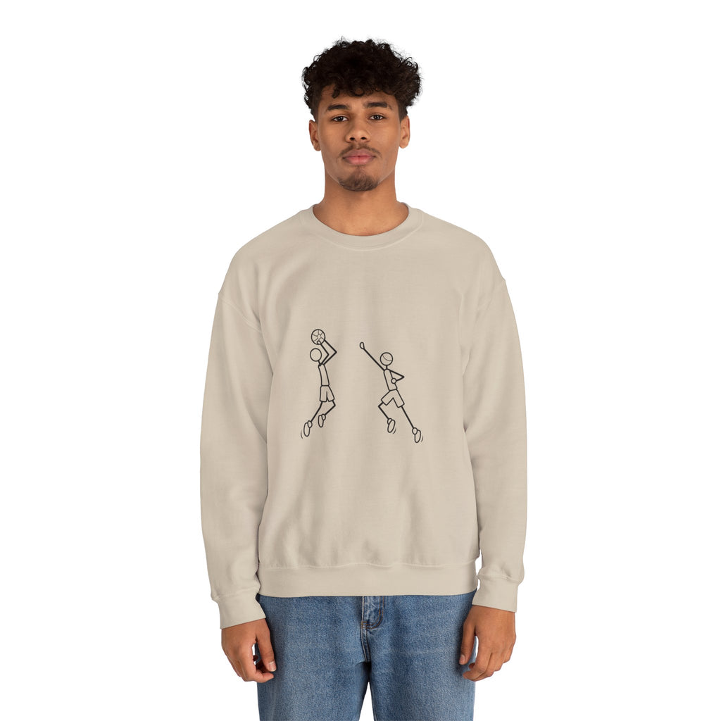 Minimal Line Basketball Players Sweatshirt | Simple Sports Graphic