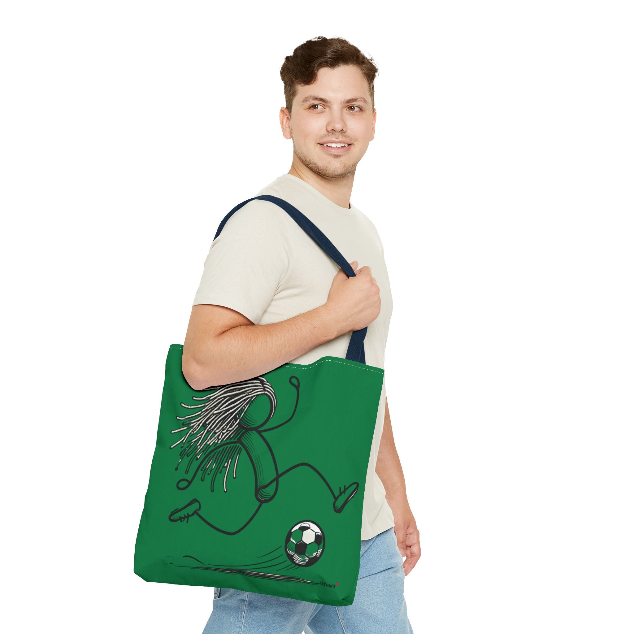 Soccer Girl Tote Bag – Green All-Over Print Sports Tote