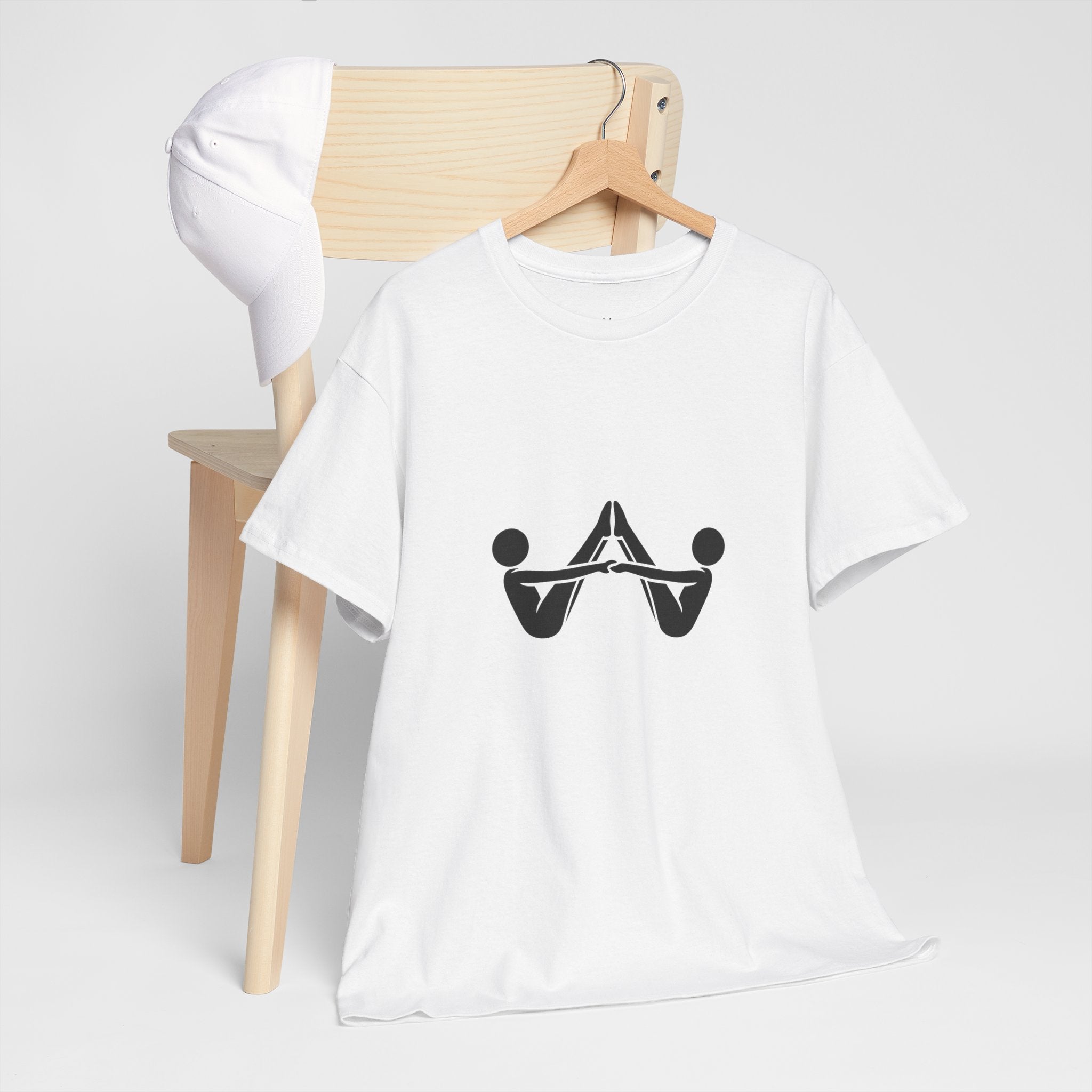 Abstract Mirror Hands T-Shirt — Minimalist Geometric Graphic Tee