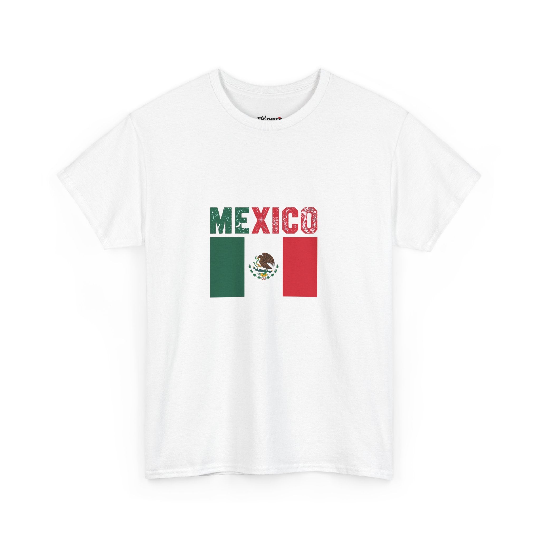 Mexico Flag T‑Shirt – Distressed Mexico Text with Mexican Flag Graphic