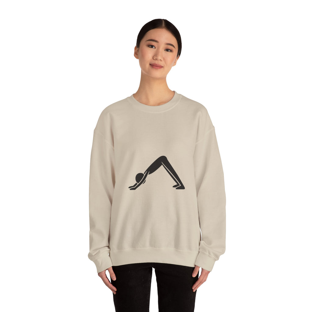 Yoga Downward Dog Crewneck Sweatshirt — Minimal Yoga Pose Pullover