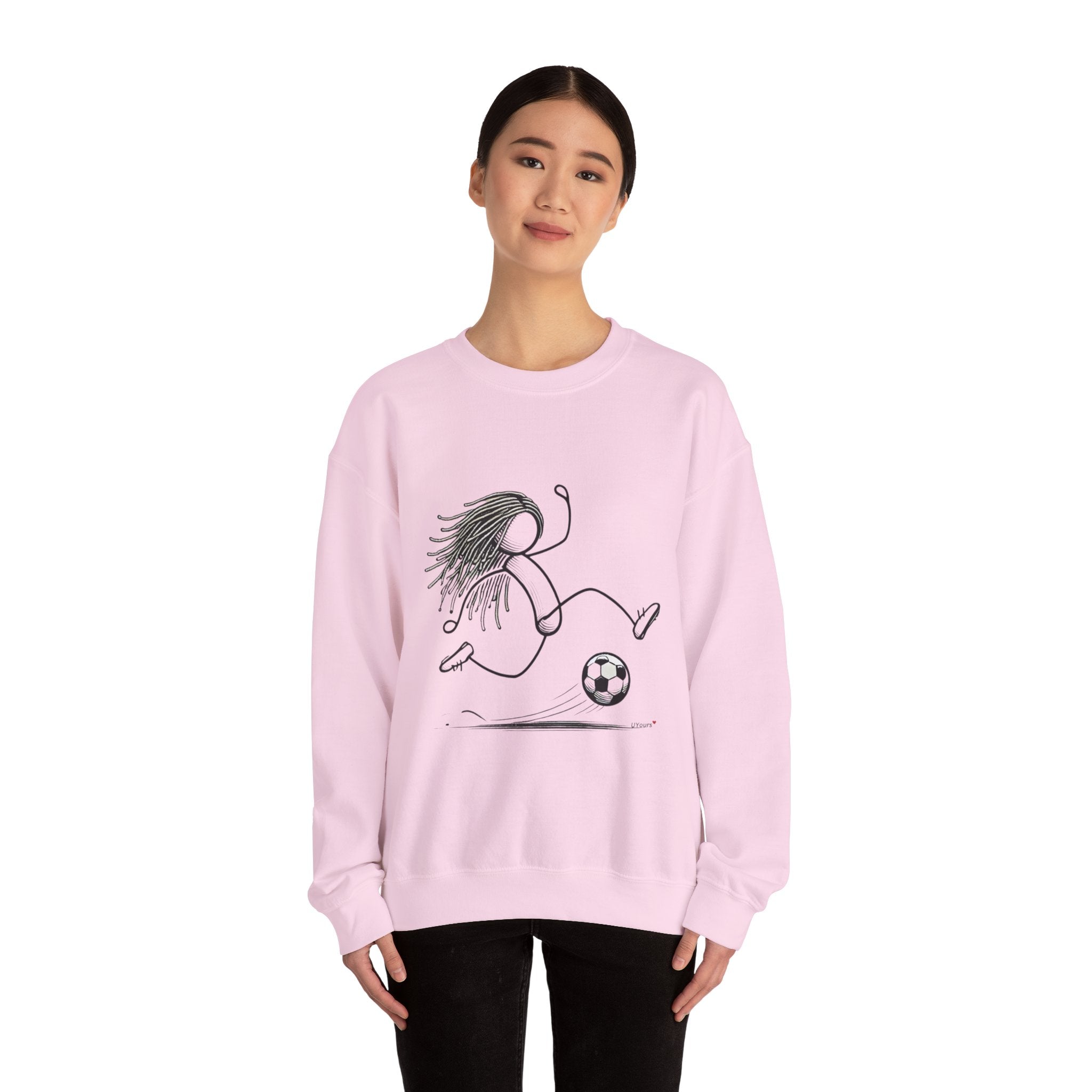 Dreadlock Soccer Unisex Heavy Blend™ Crewneck Sweatshirt Stick Figure Gift Soccer Football Fun