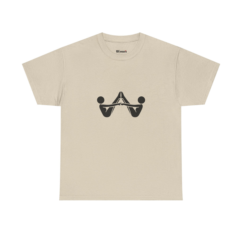 Abstract Mirror Hands T-Shirt — Minimalist Geometric Graphic Tee