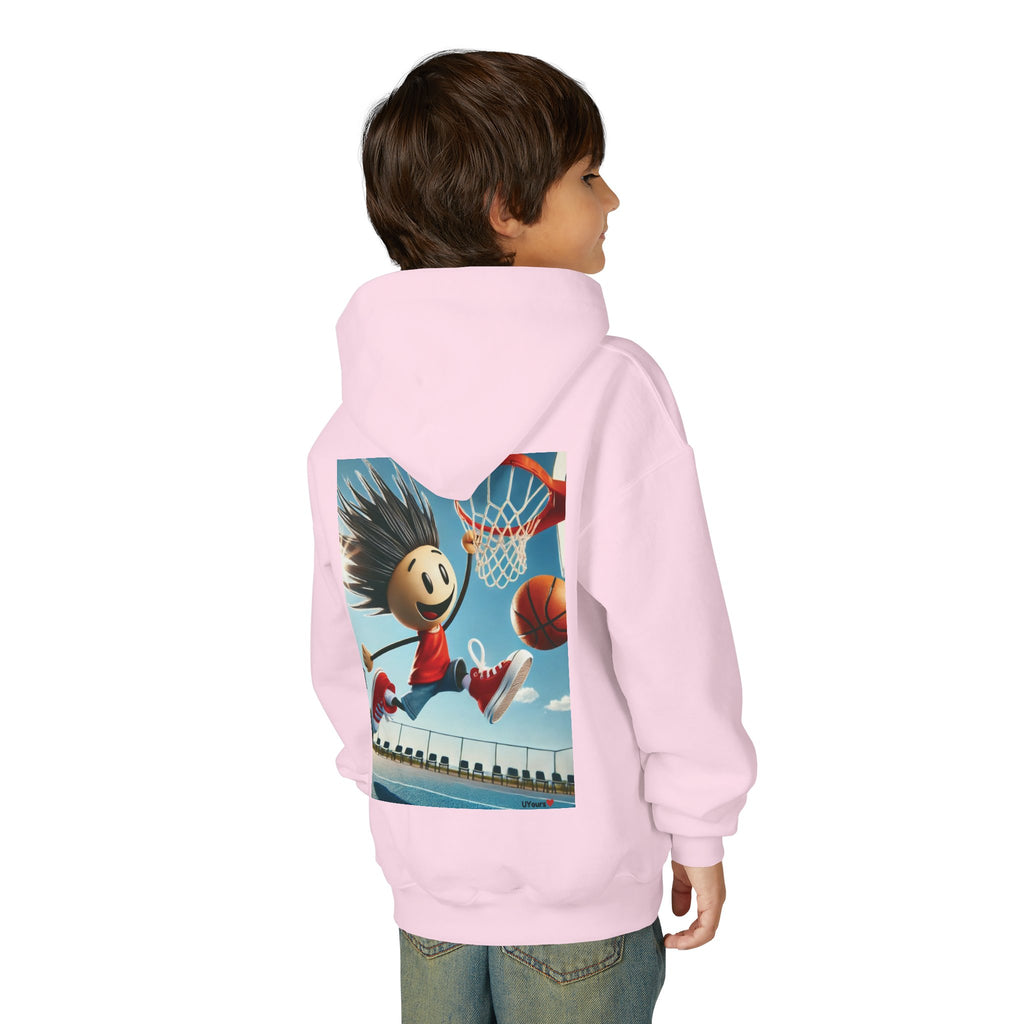 Hoops Champion: Stick Figure Dunk Edition Youth Hoodie Basketball