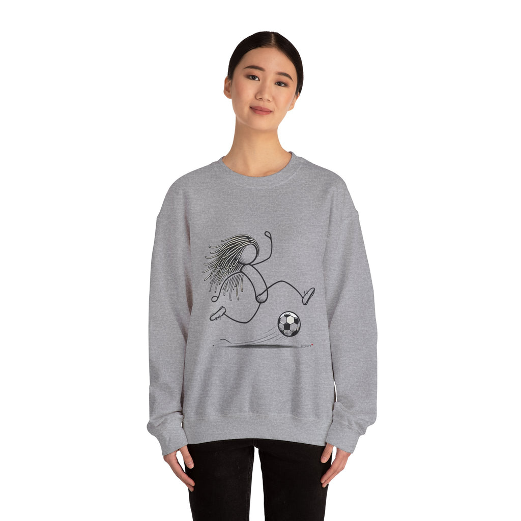 Dreadlock Soccer Unisex Heavy Blend™ Crewneck Sweatshirt Stick Figure Gift Soccer Football Fun