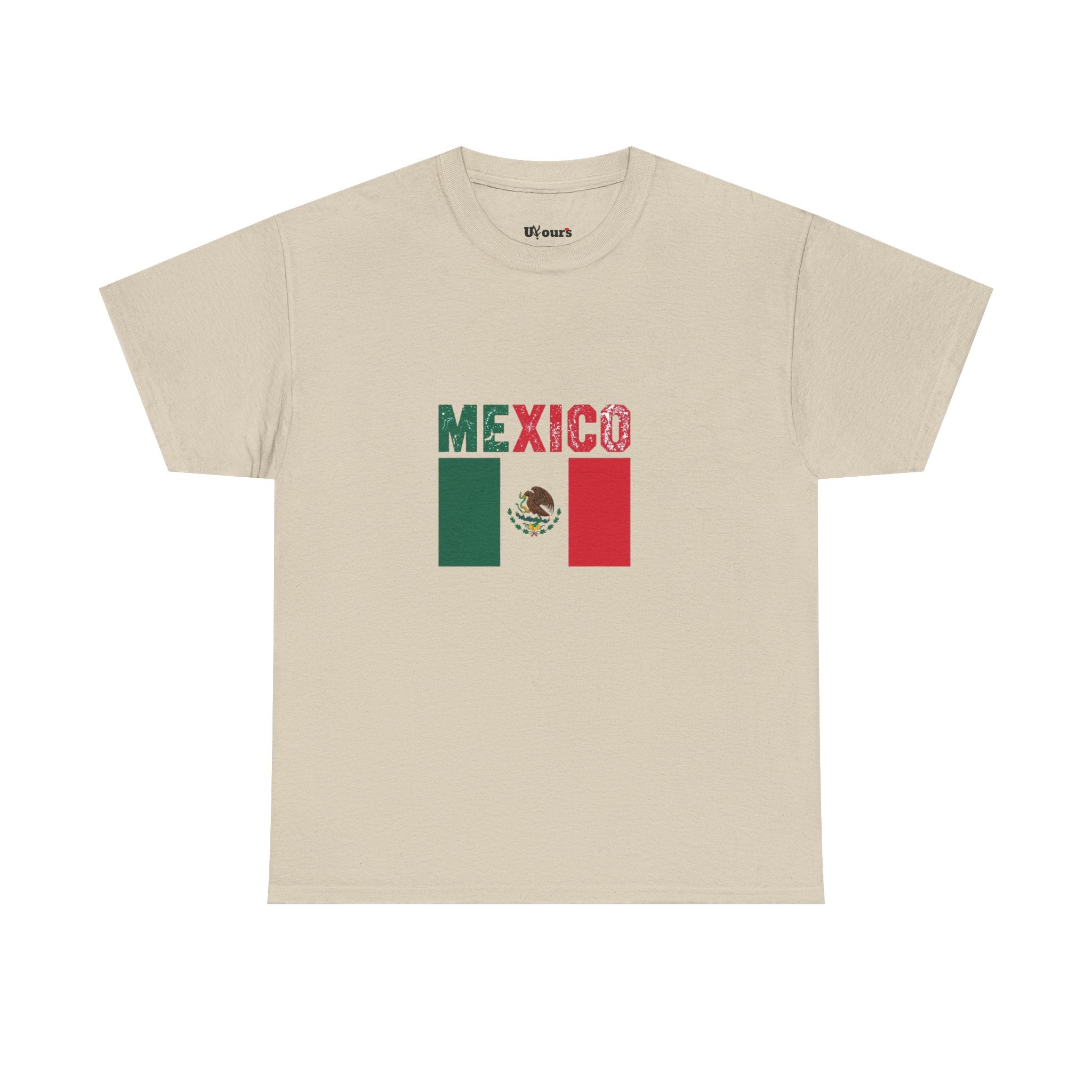 Mexico Flag T‑Shirt – Distressed Mexico Text with Mexican Flag Graphic
