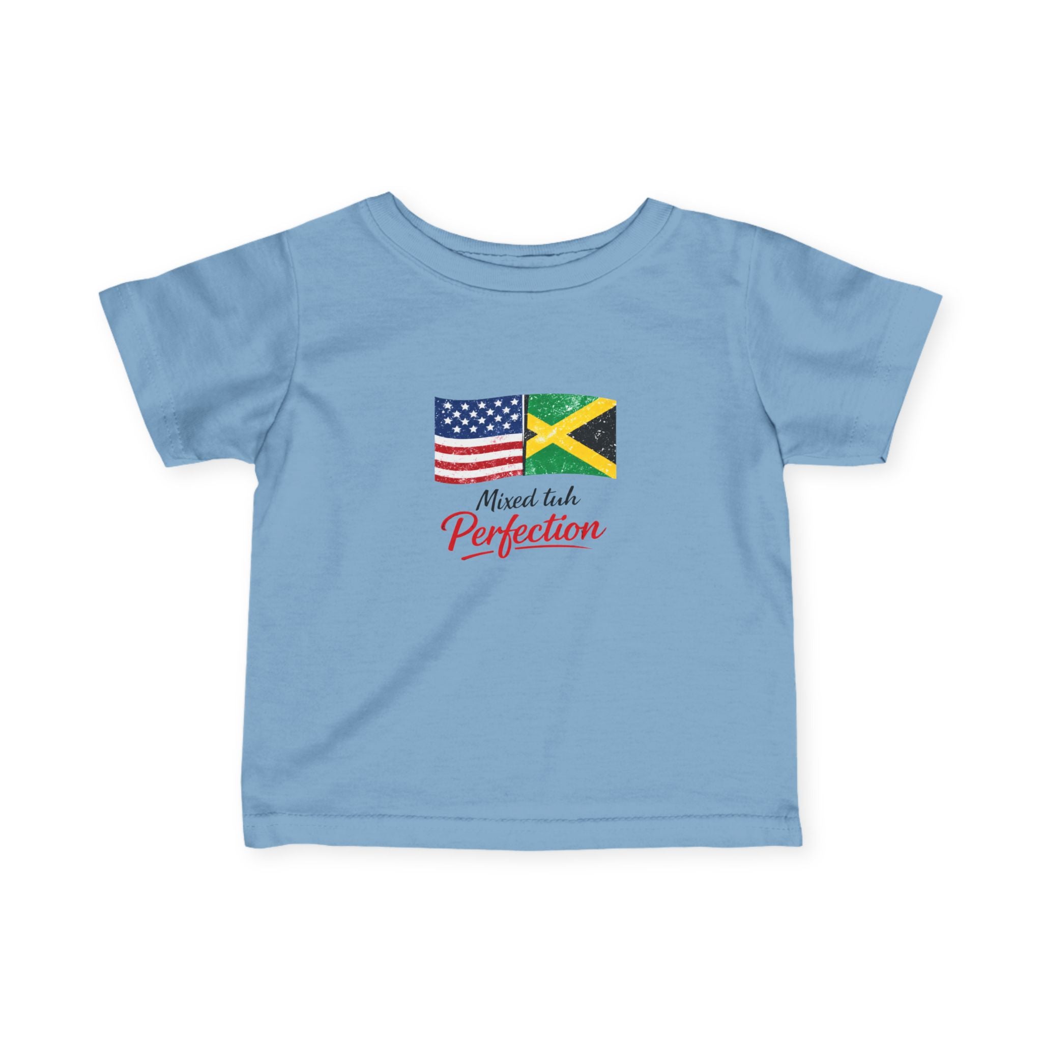 Infant Tee - "Mixed Into Perfection" USA & Jamaica Flag Baby Shirt